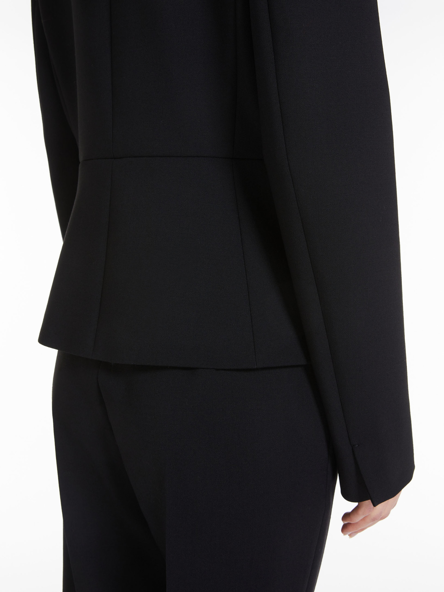 Max Mara Round-necked Jacket In Black