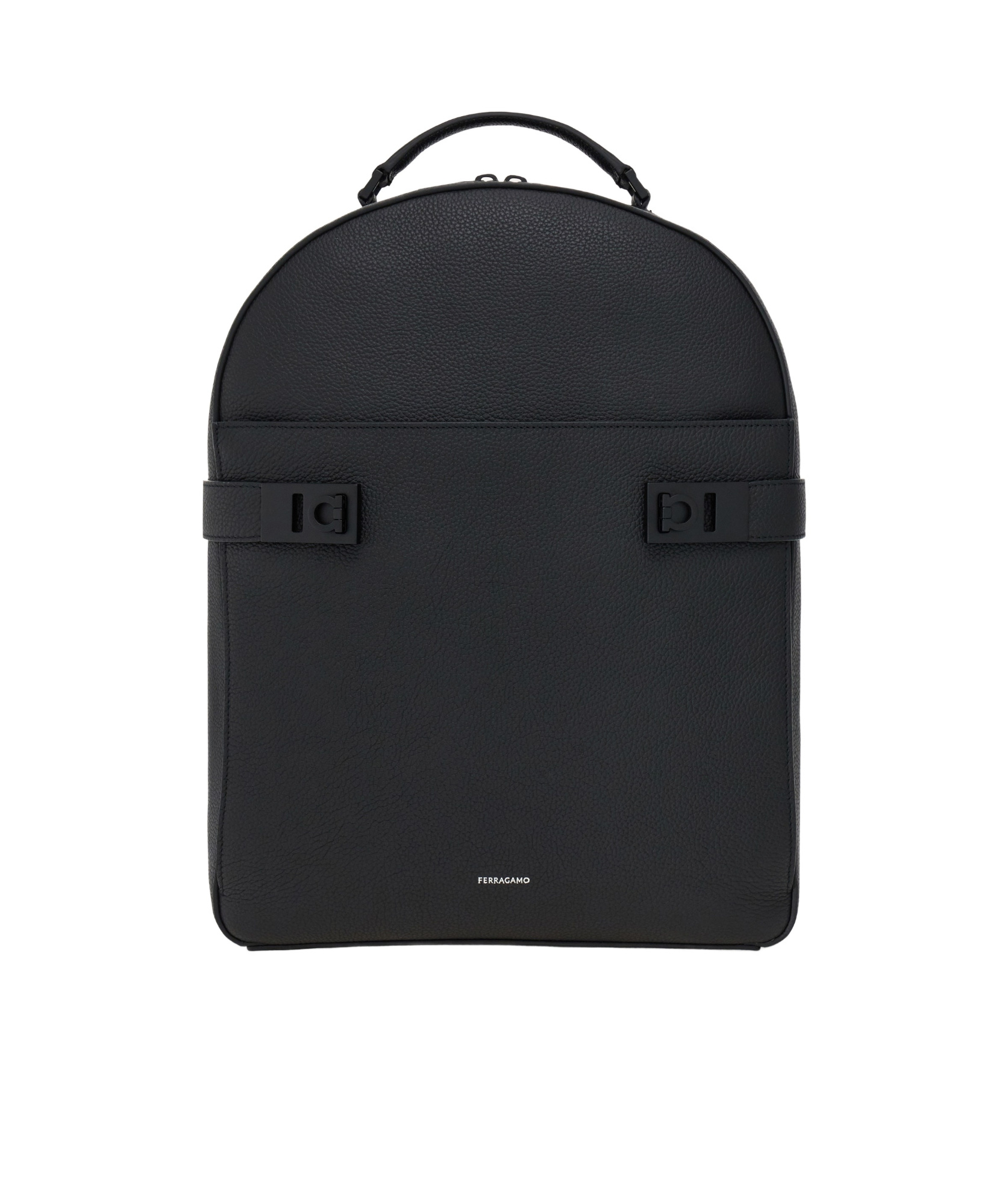 Shop Ferragamo Gancini-buckles Zip-around Backpack In Black