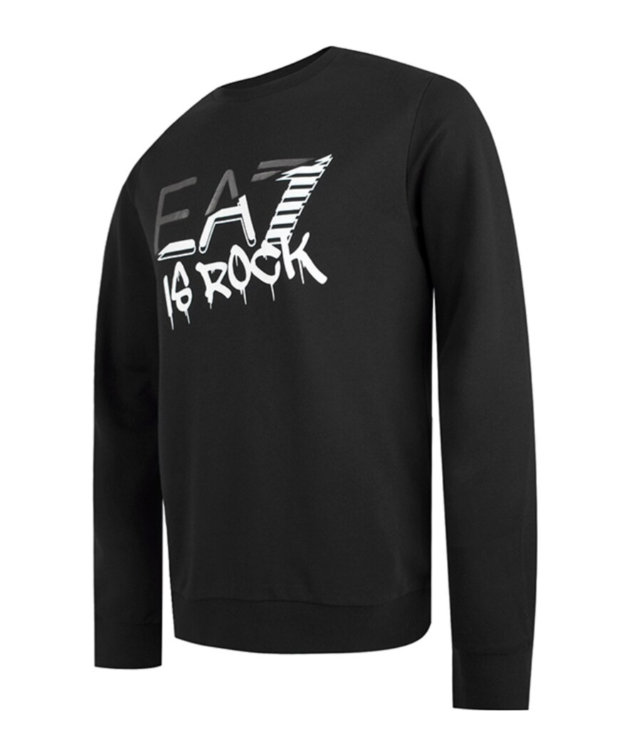 Ea7 Long-sleeved Sweater In Black