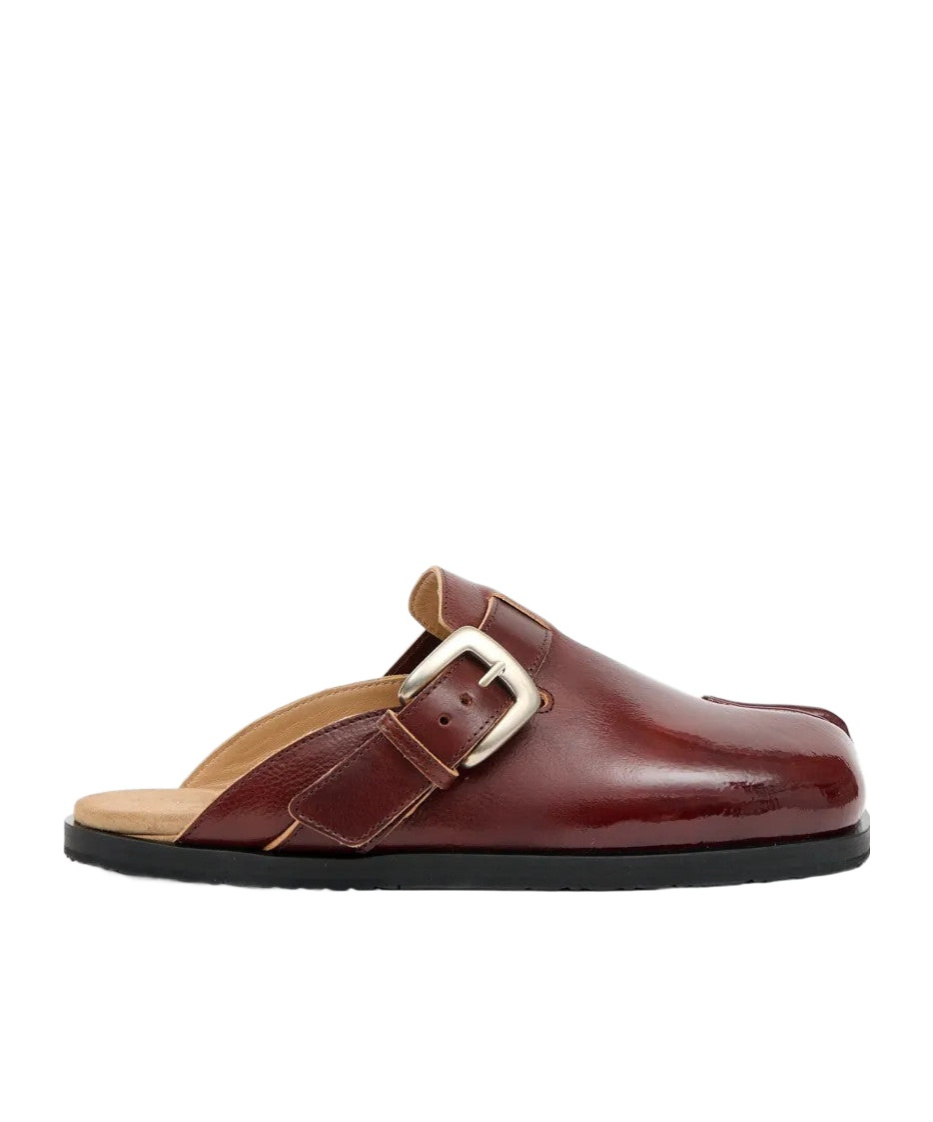 Maison Margiela Tabi Buckle-strap Mules In Adobe Brown