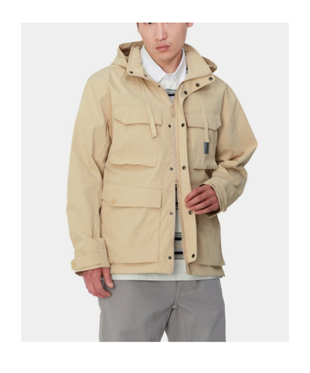 Carhartt Balto Logo-patch Hooded Jacket In Nude
