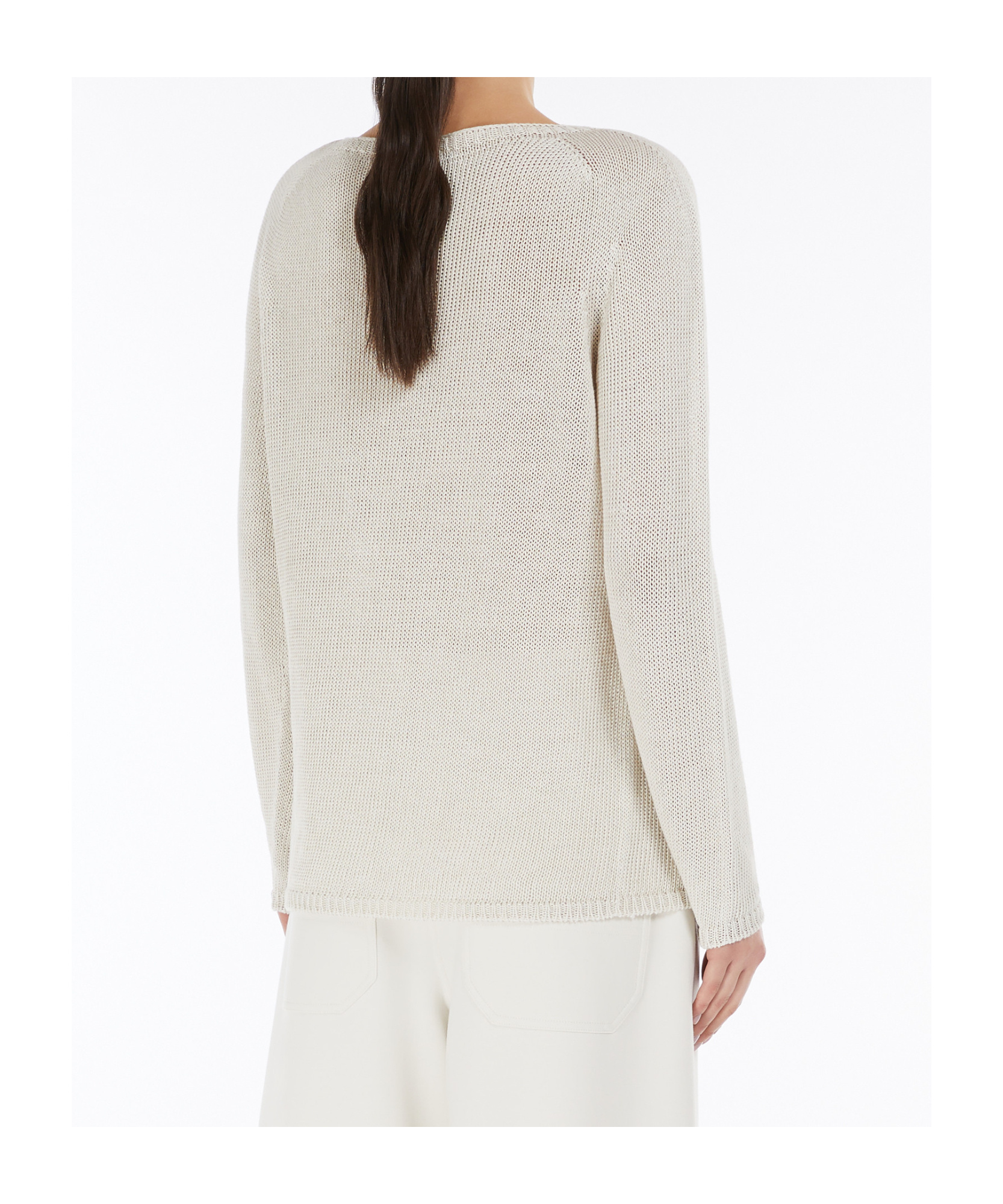 Max Mara Long Sleeve Sweater In White