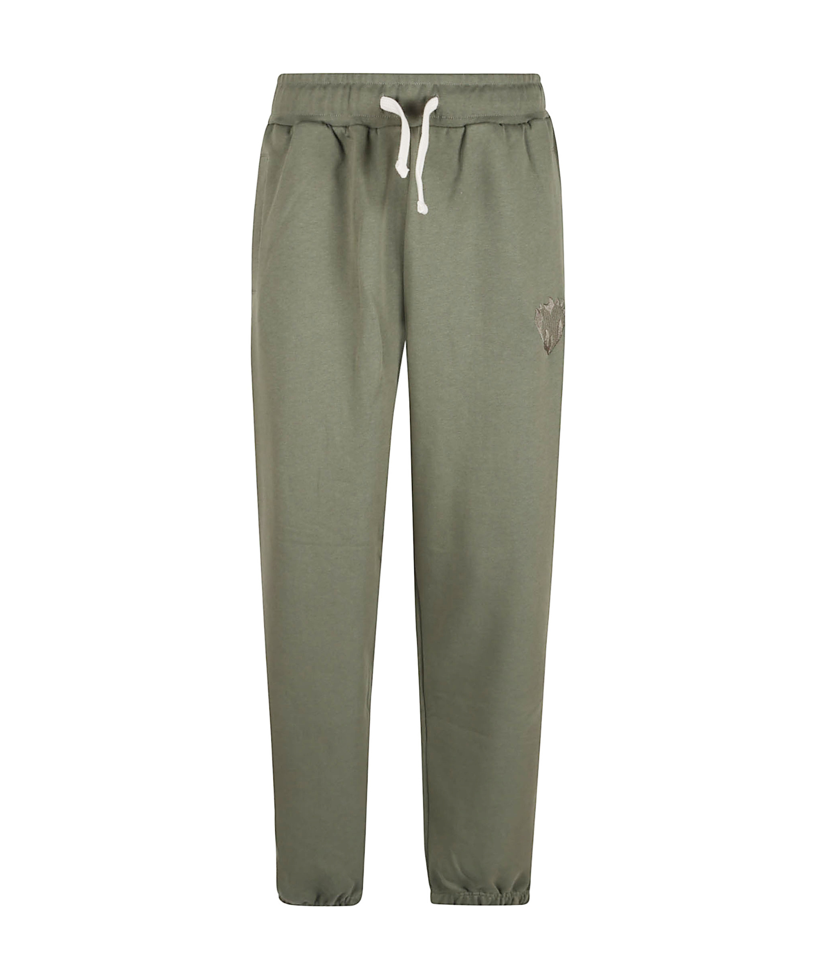 Vision Of Super Pants With Embridered Flaming Heart Logo In Green