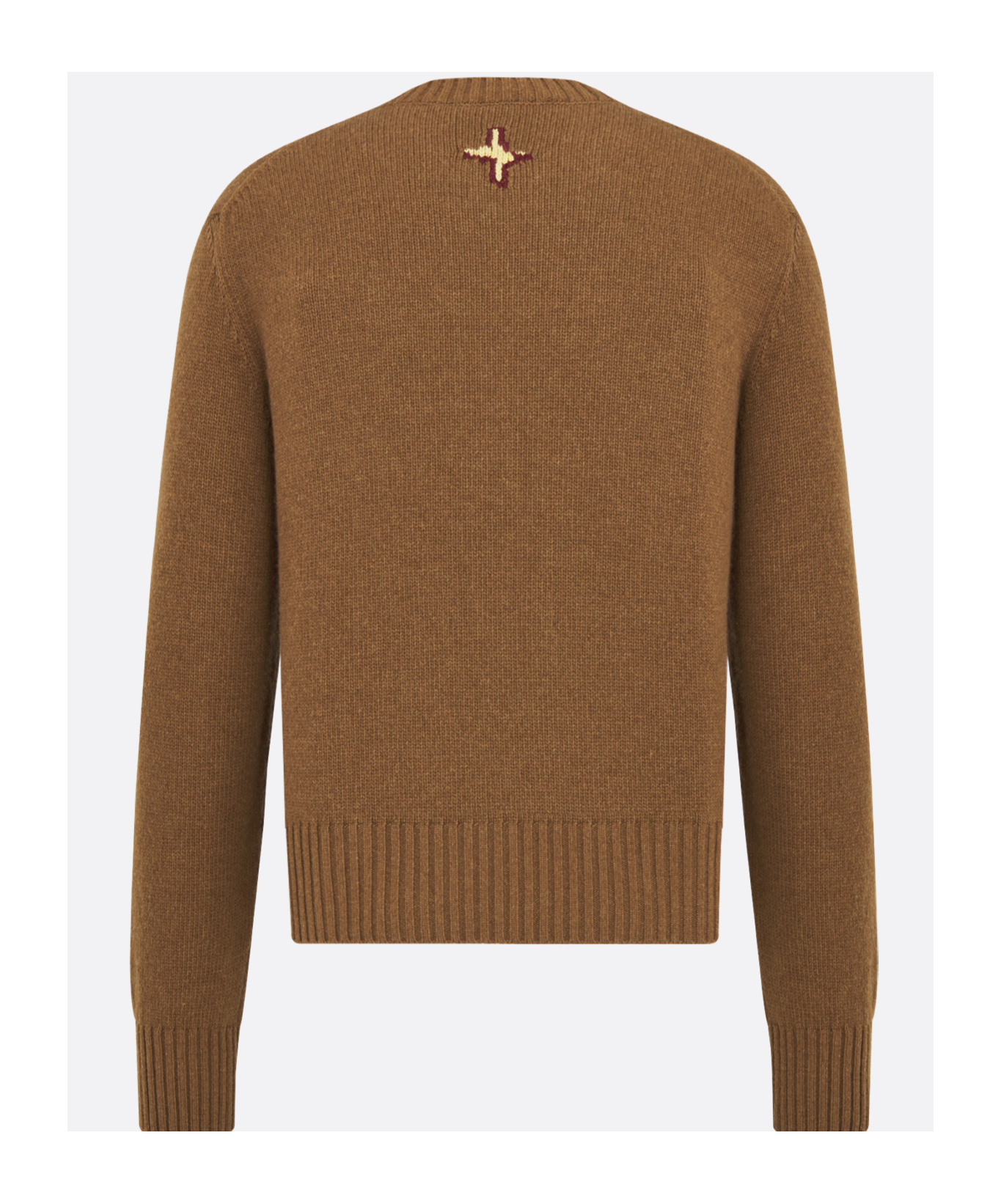 Dior Long-sleeved Wool Sweater In Brown