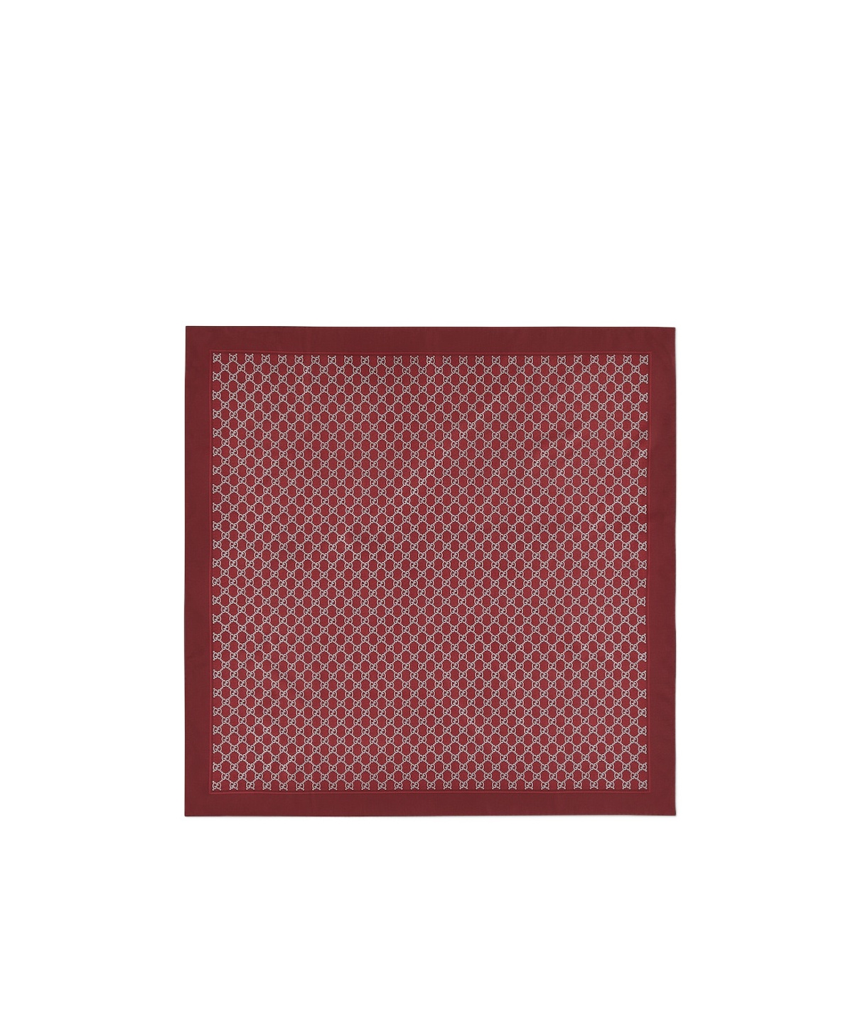 Gucci Laminated Printed Silk Twill Carré In Burgundy