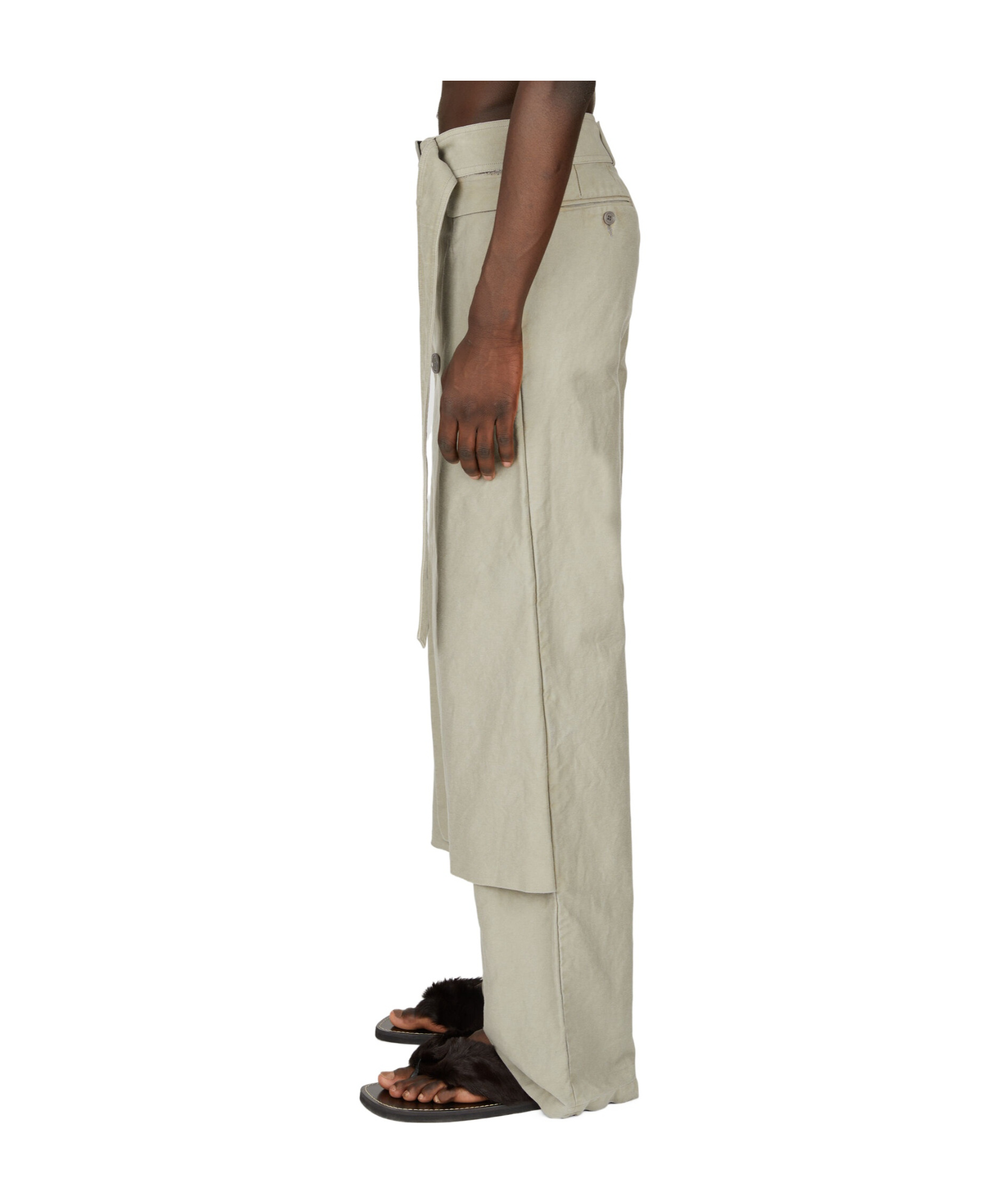 Dries Van Noten Wrap Casual Pants In Gray
