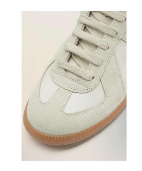 Maison Margiela Replica Sneakers Woman Lace-up Shoes Multicolored Size 7 Calfskin In White