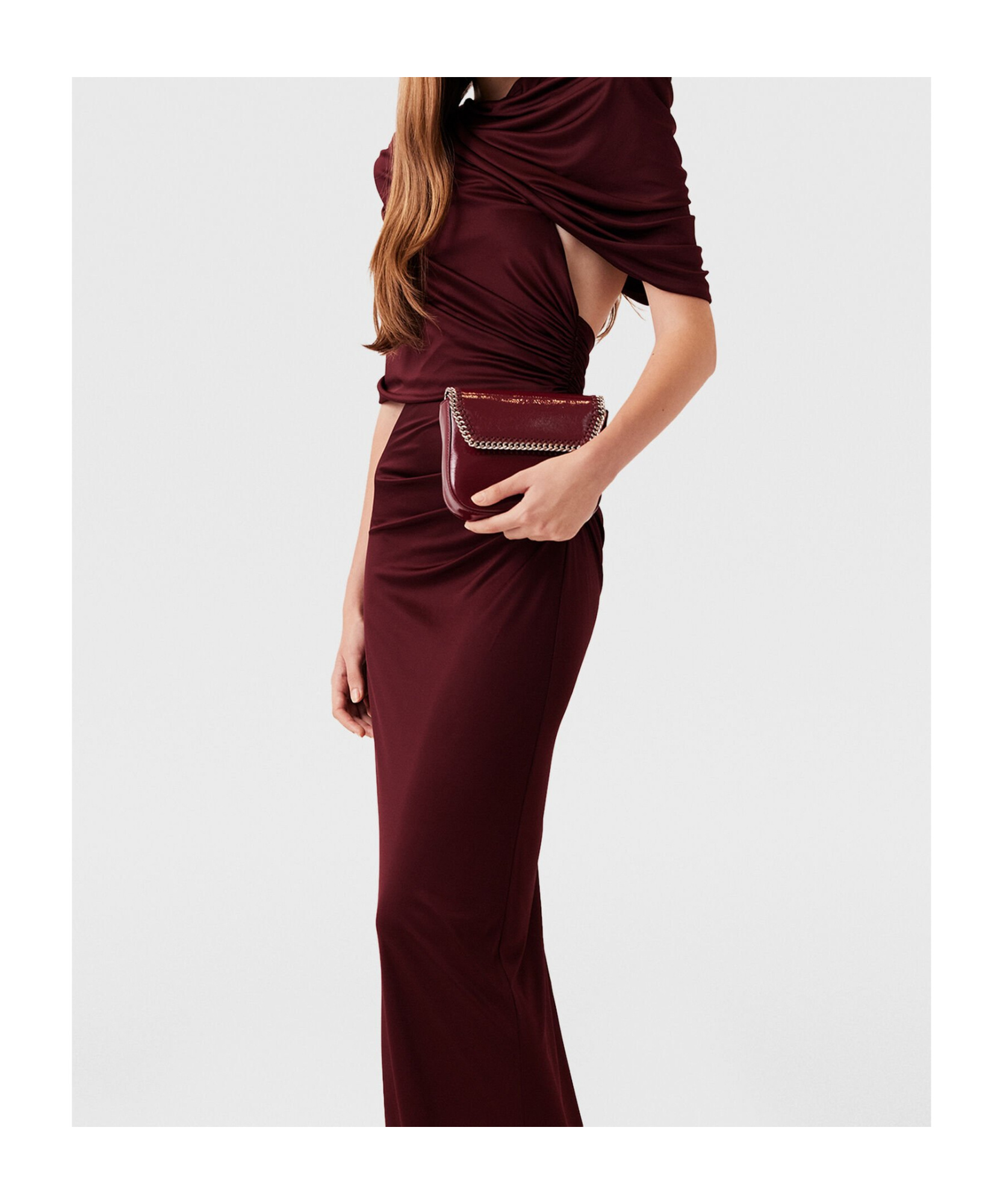 Stella Mccartney Draped Cape Gown Open Back In Brown