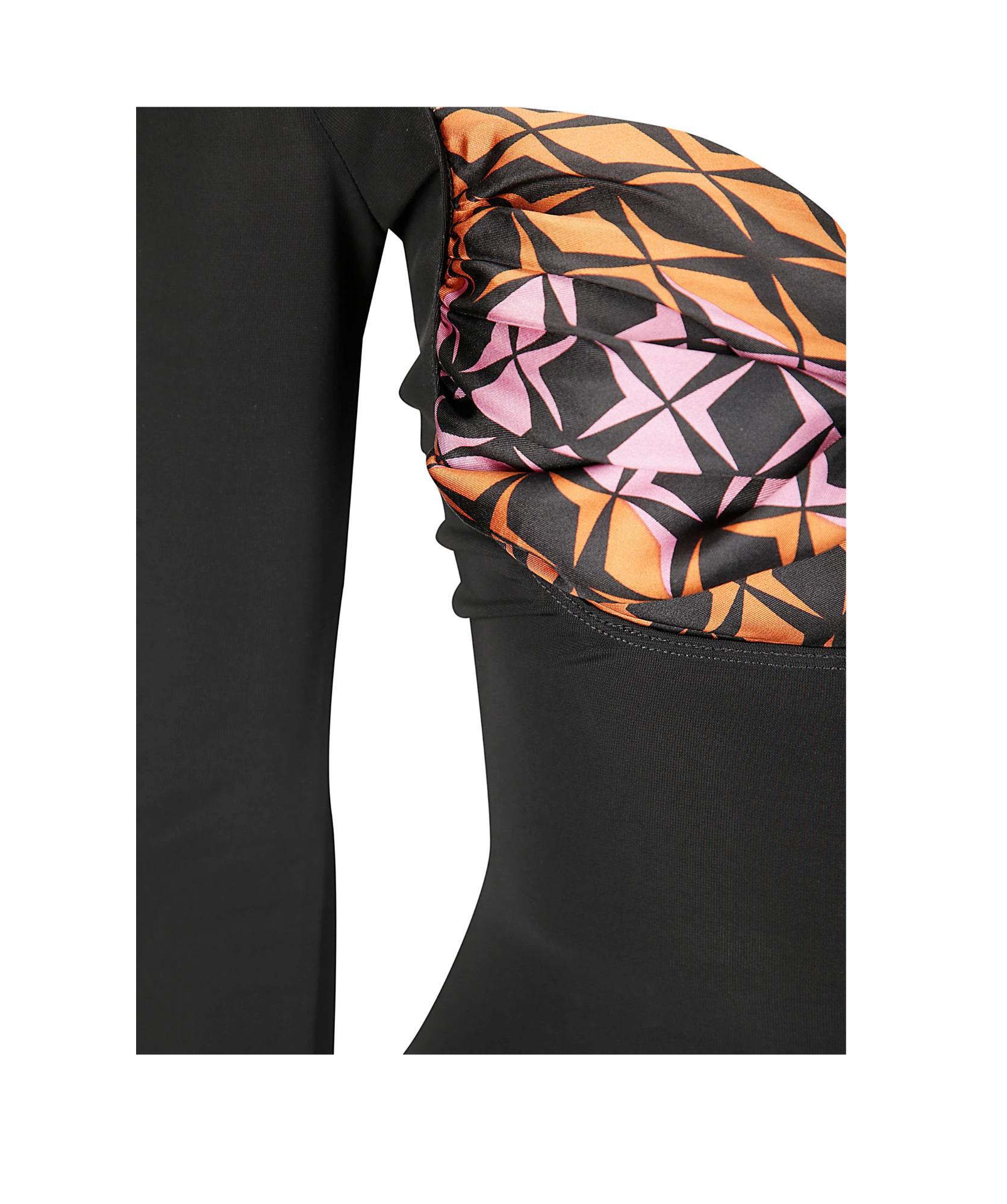 Marine Serre Long Sleeve Viscose Dress With Contrast Bra In Black