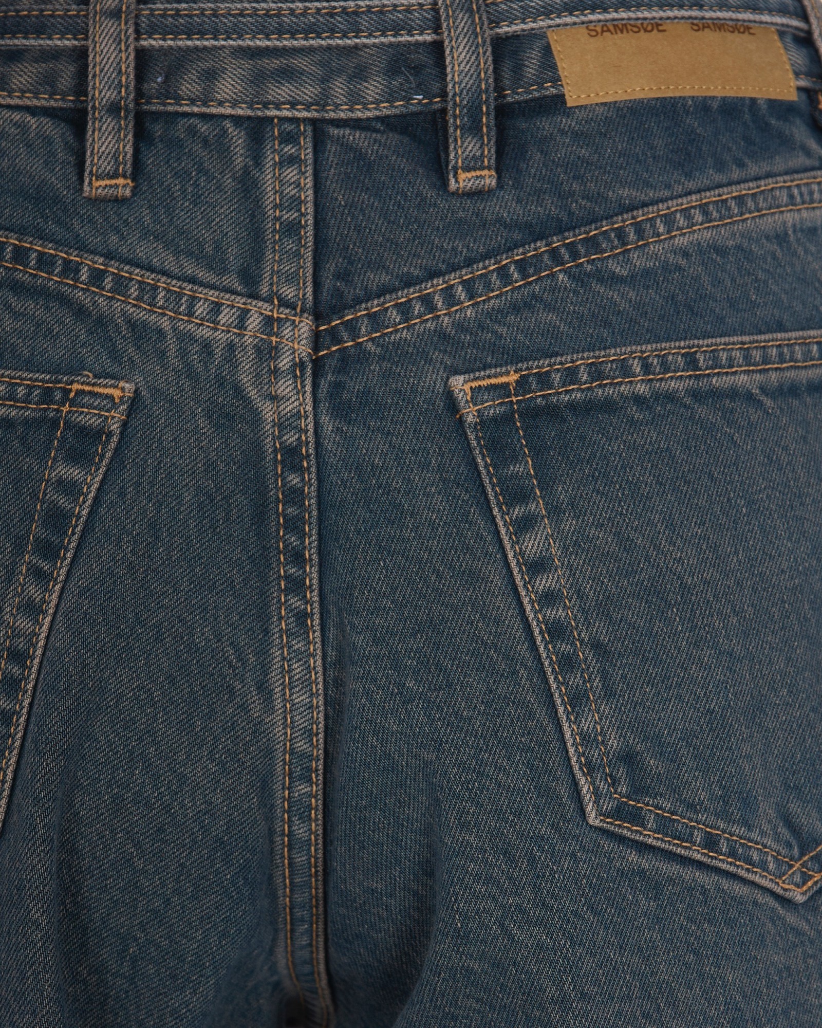 Samsoe & Samsoe Denim Trousers With Belt Loops In Gray