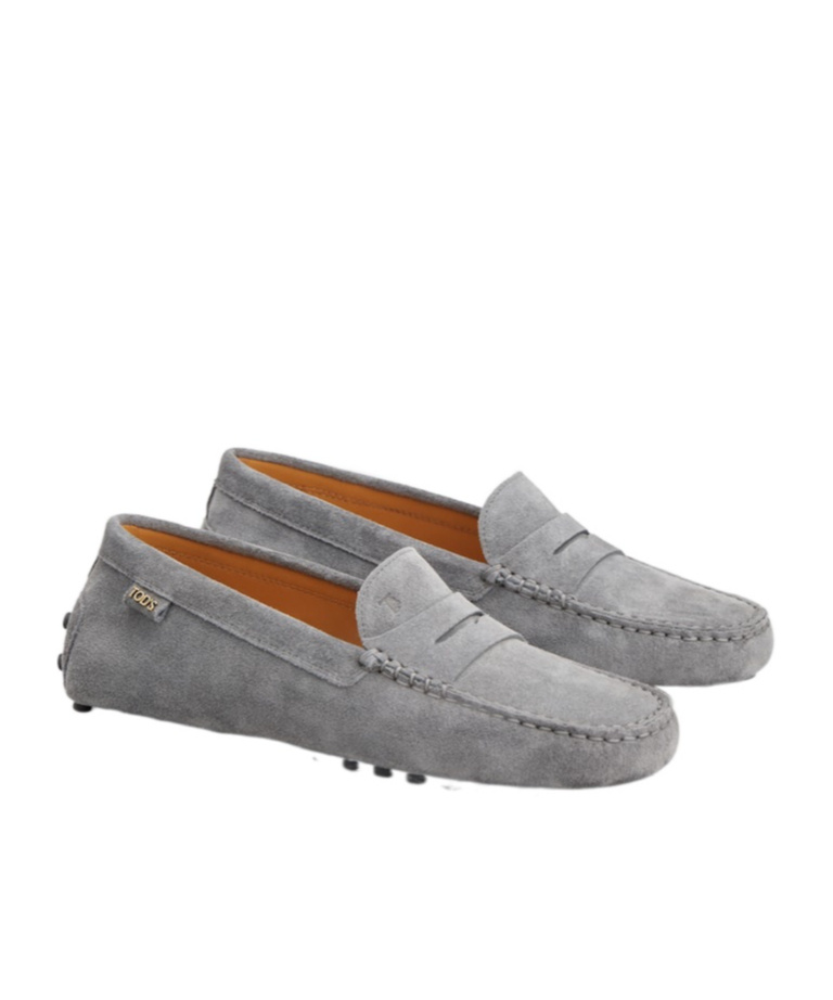 Tod's Round-head Driving Shoes In Gray