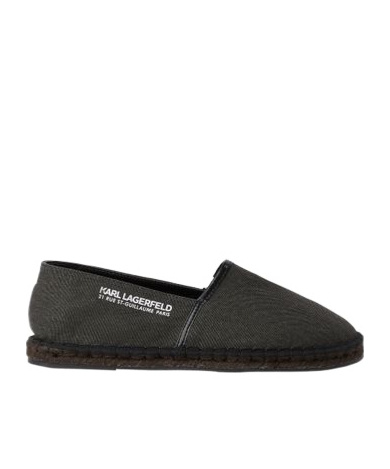 Karl Lagerfeld Rue St-guillaume Kamino Locator Shoes With Linen Soles In Black