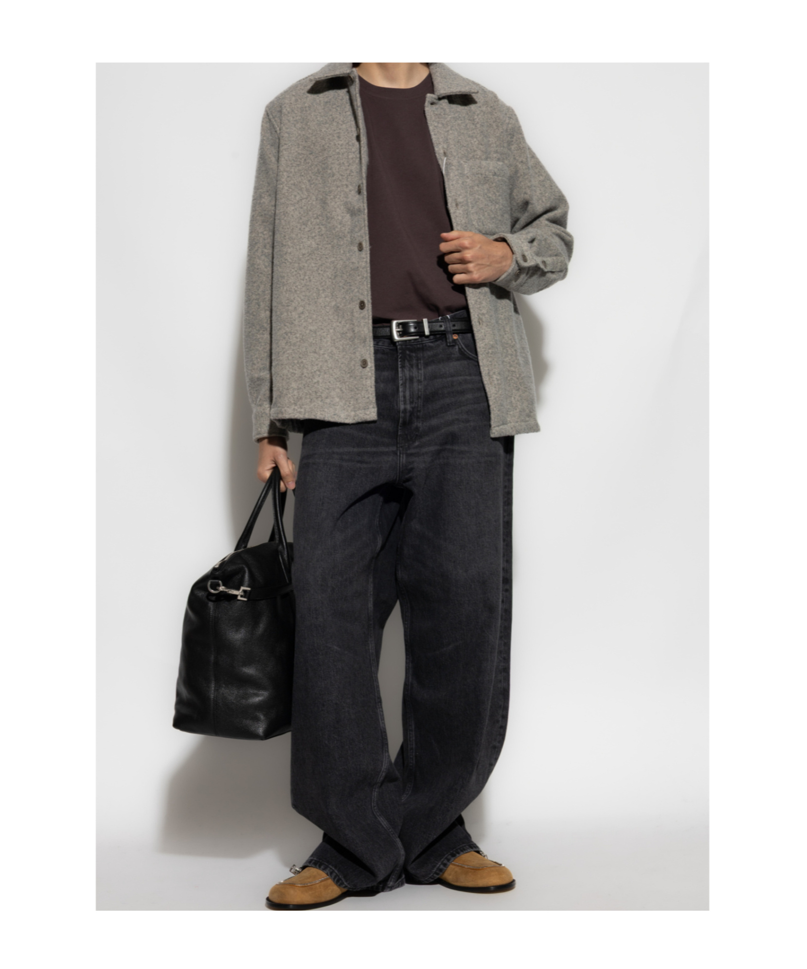 Samsoe & Samsoe Five-pocket Design Wide-leg Jeans In Black