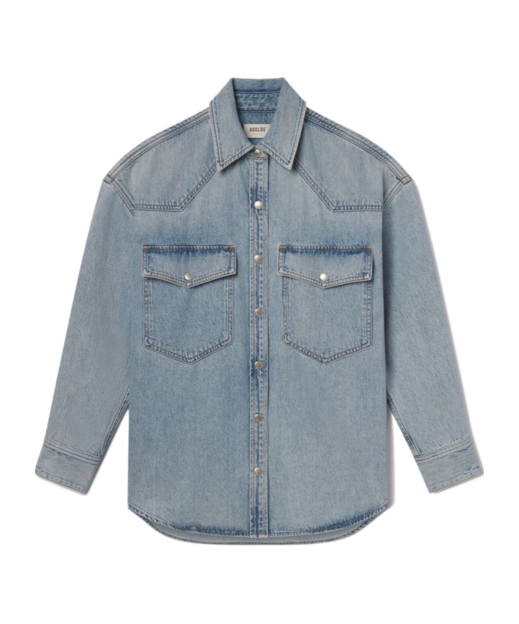 Agolde Long-sleeved Shirt In Gray