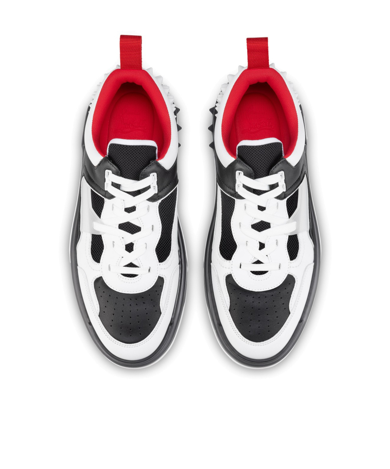 Christian Louboutin Low Top Sneakers With Signature Red Sole In White