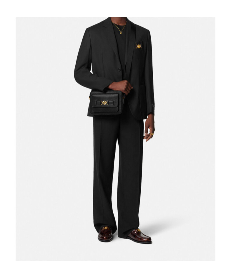 Versace Medusa Biggie Messenger Bag In Black