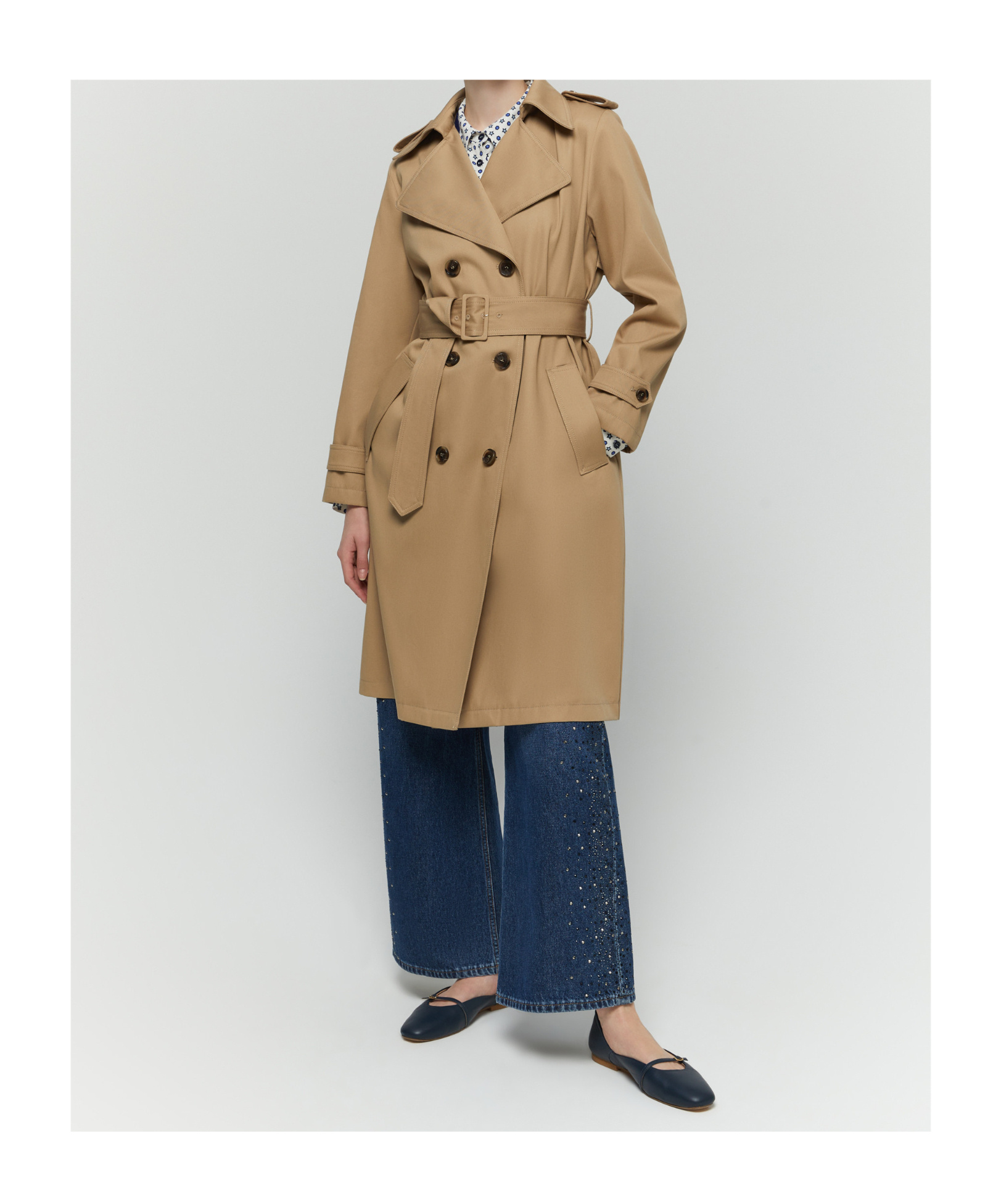 IBLUES DOUBLE-BREASTED TRENCH COAT