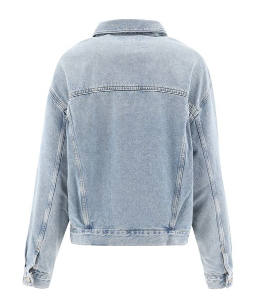 Agolde Buttoned Long-sleeved Denim Jacket In Gray