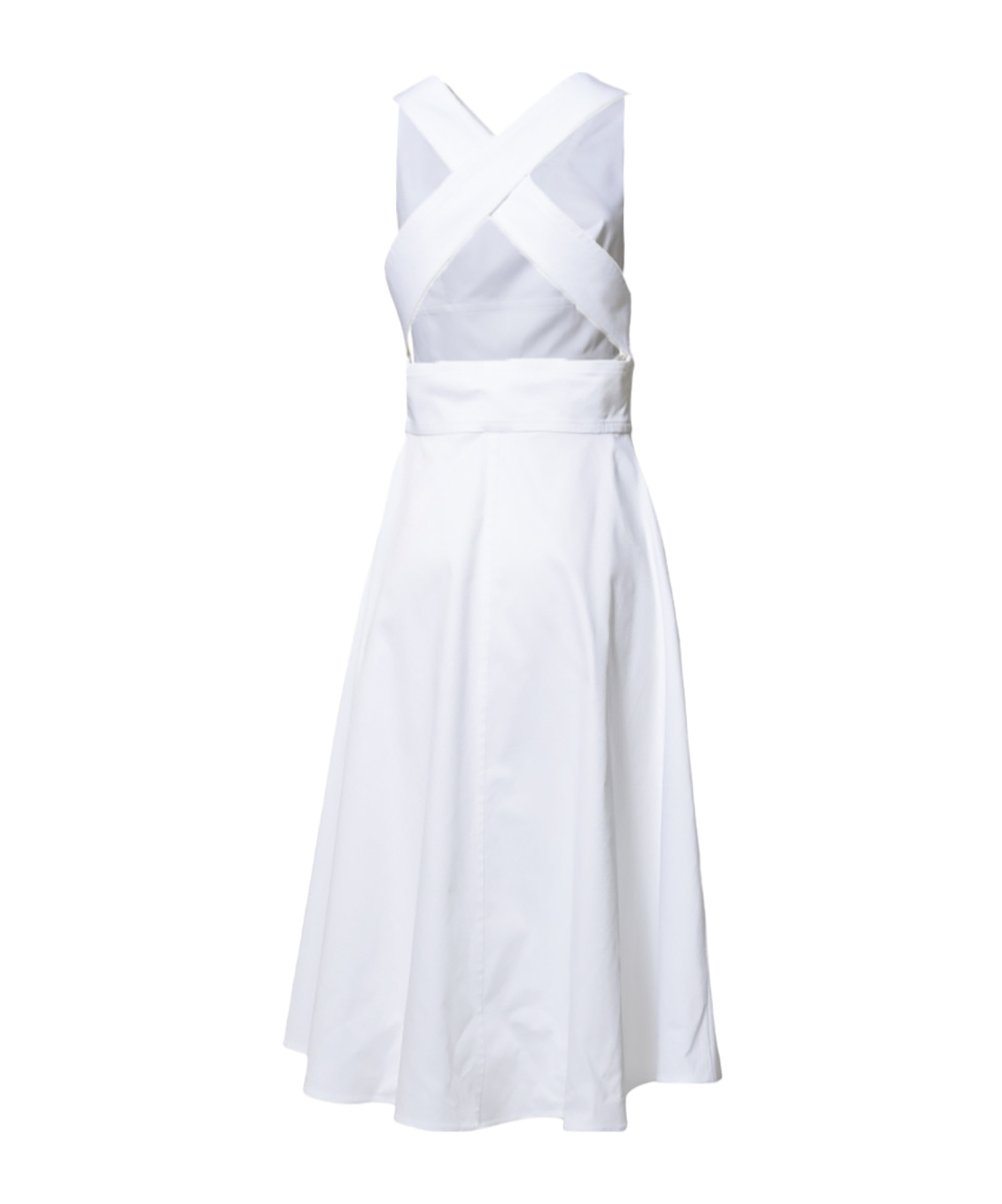 Aspesi White Cotton Pique Midi Dress