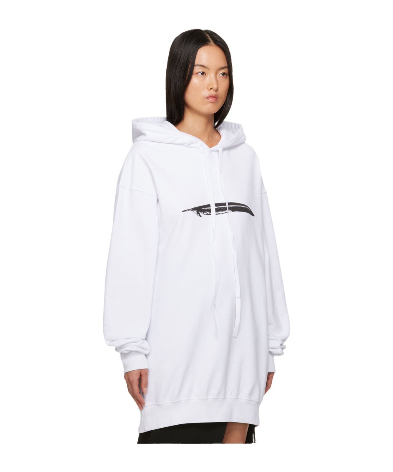 Ann Demeulemeester Hooded Long-sleeved Sweater In White