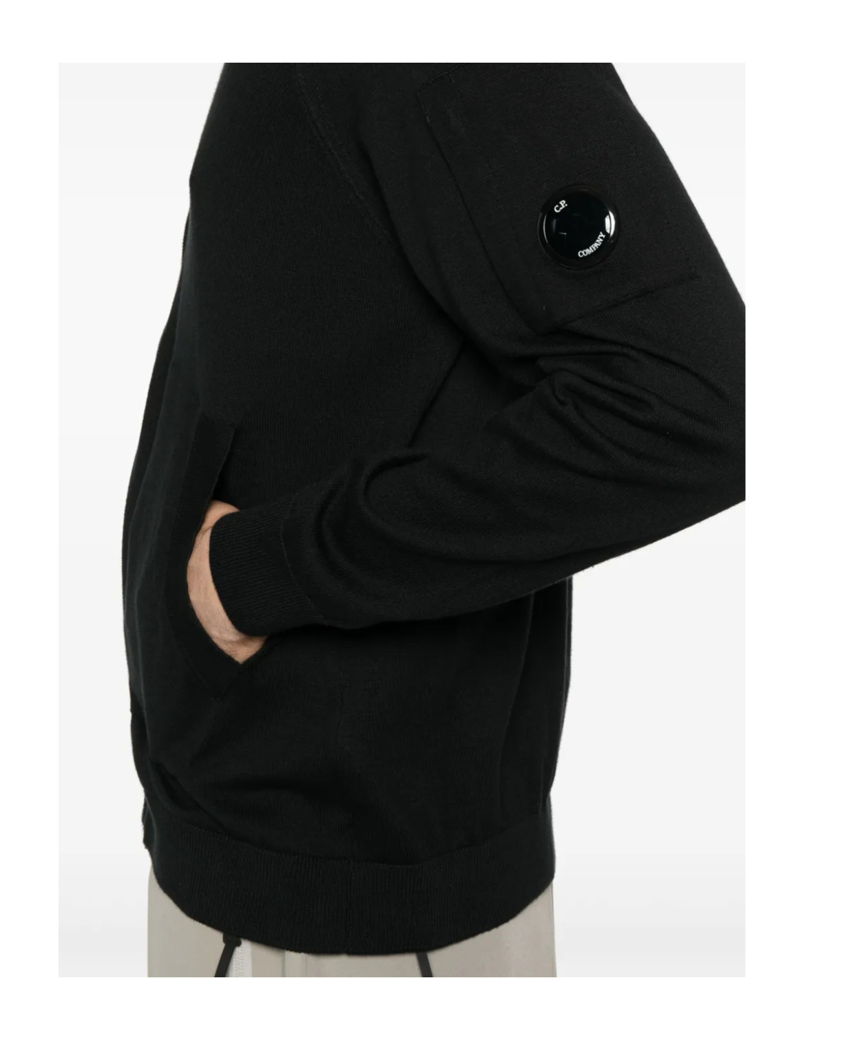 C.p. Company Black Lens Sweater In Black