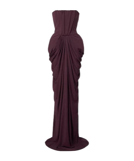 Stella Mccartney Strapless Crêpe Jersey Gown In Burgundy