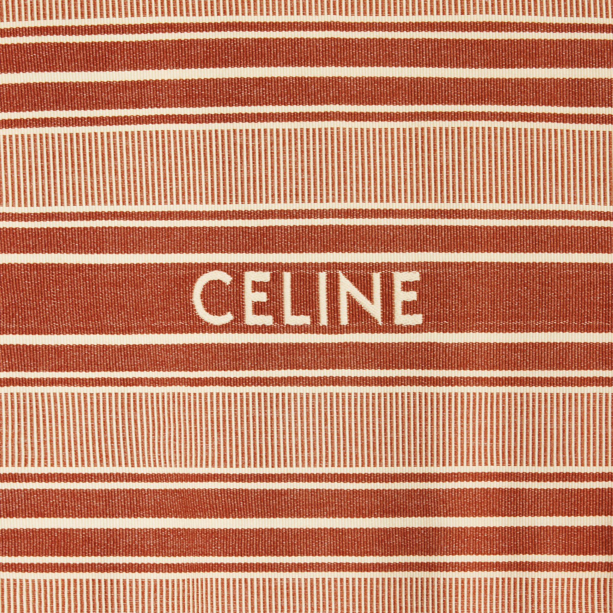 Celine Striped Tweed Bathrobe In Nude