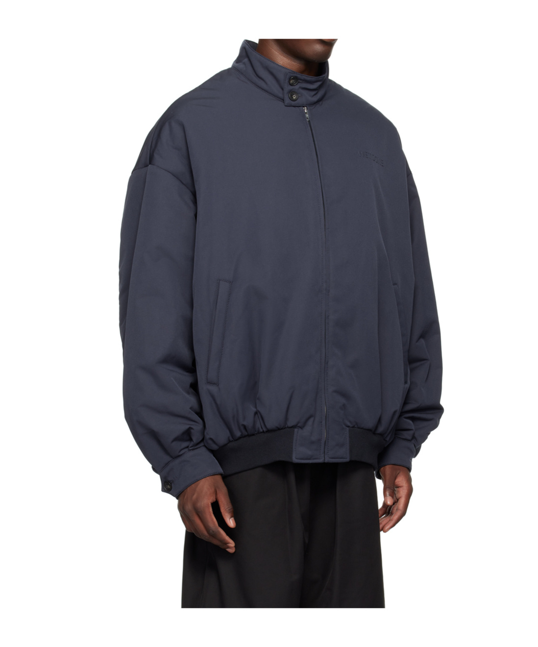 We11 Done Zippered Stand-collar Casual Jacket In Black