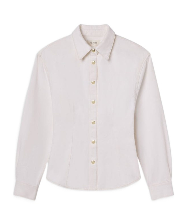 Shop Frame The Sculpted Shirt In White