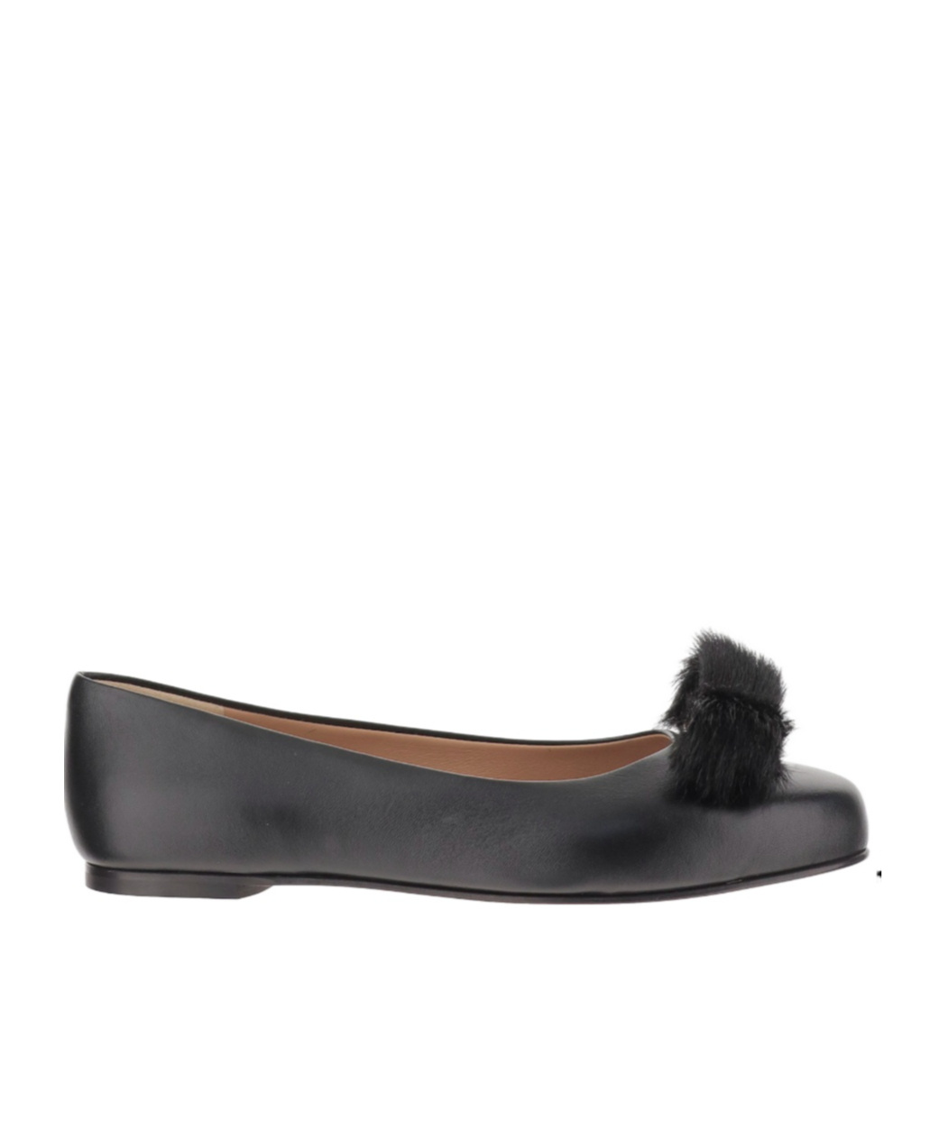 Ferragamo Round-toed Ballet Flats In Black