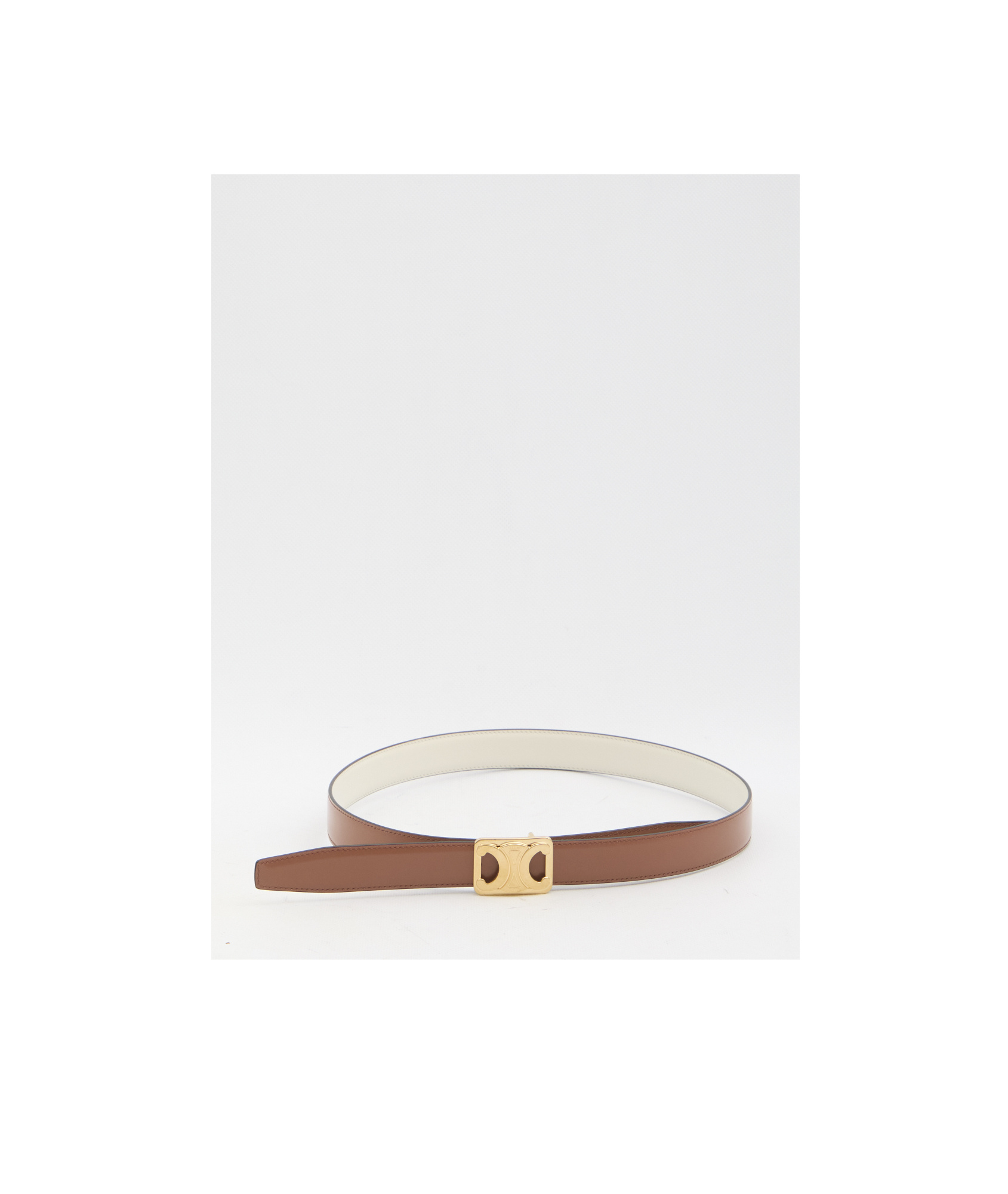 Celine Double-sided Belt In White