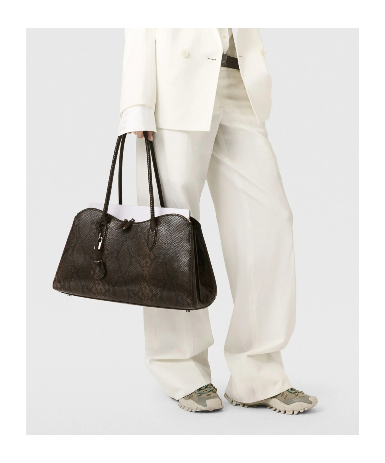 Stella Mccartney Double Handle Handbag In Brown