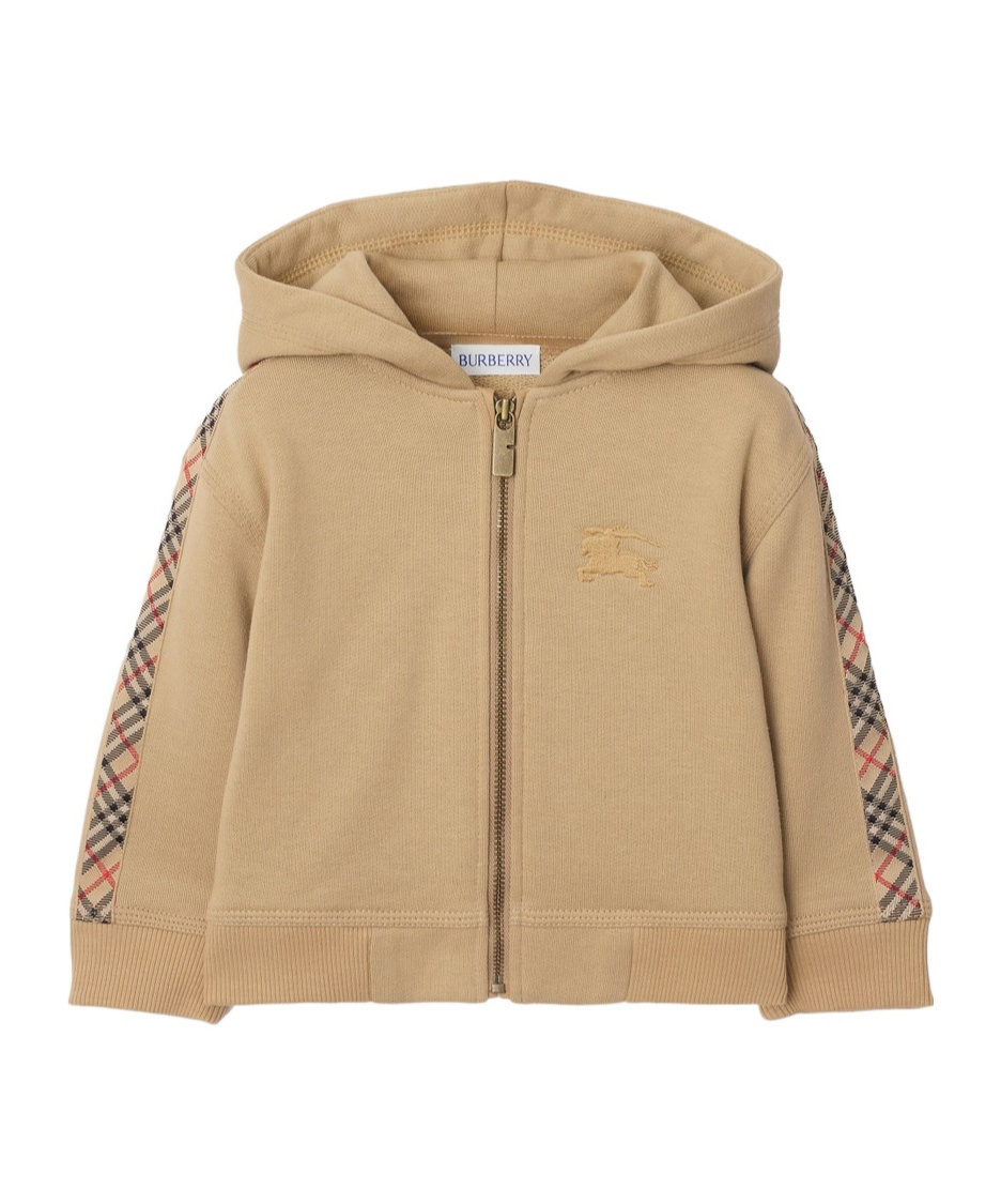 Burberry Beige Cotton Terry Zip Sweatshirt In Brown