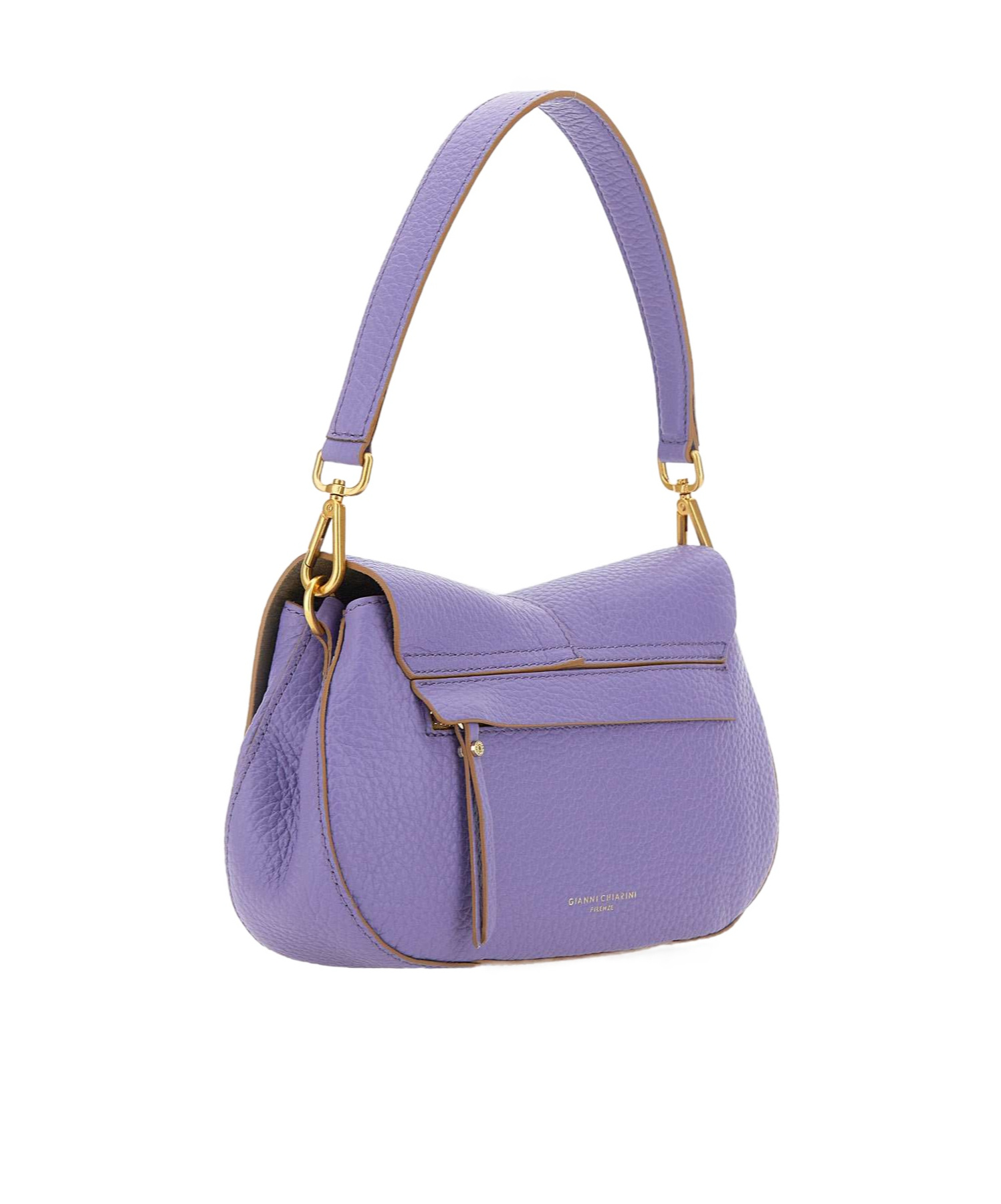Gianni Chiarini Helena Round Foldover-top Shoulder Bag In Purple