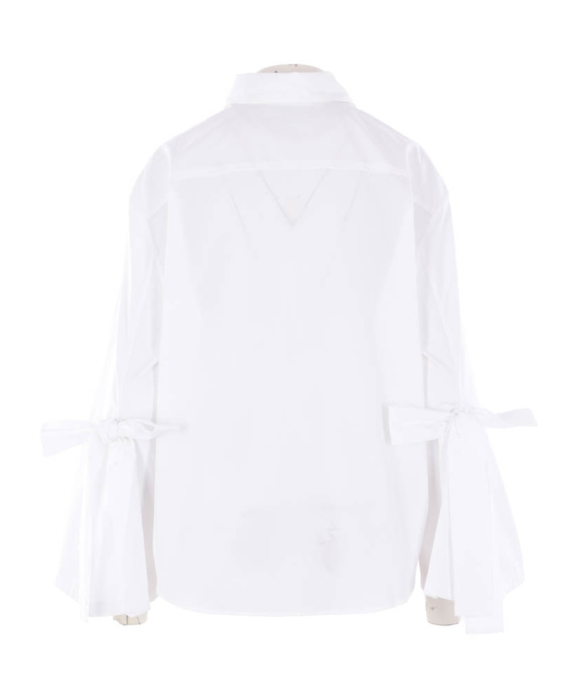 Cecilie Bahnsen Tie-cuff Cotton Shirt In White