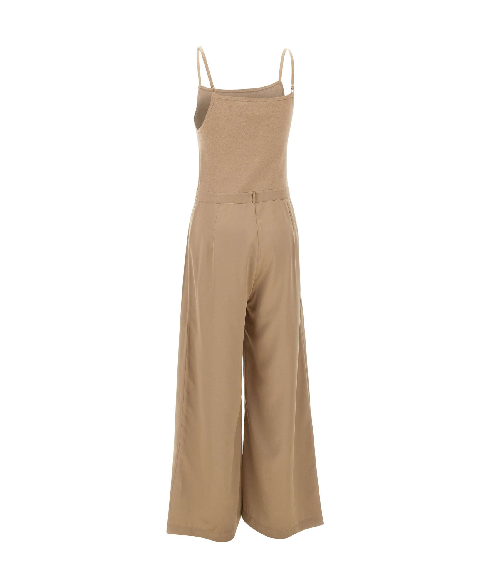 Kangra Cashmere Kangra Toffee Satin Knit Jumpsuit