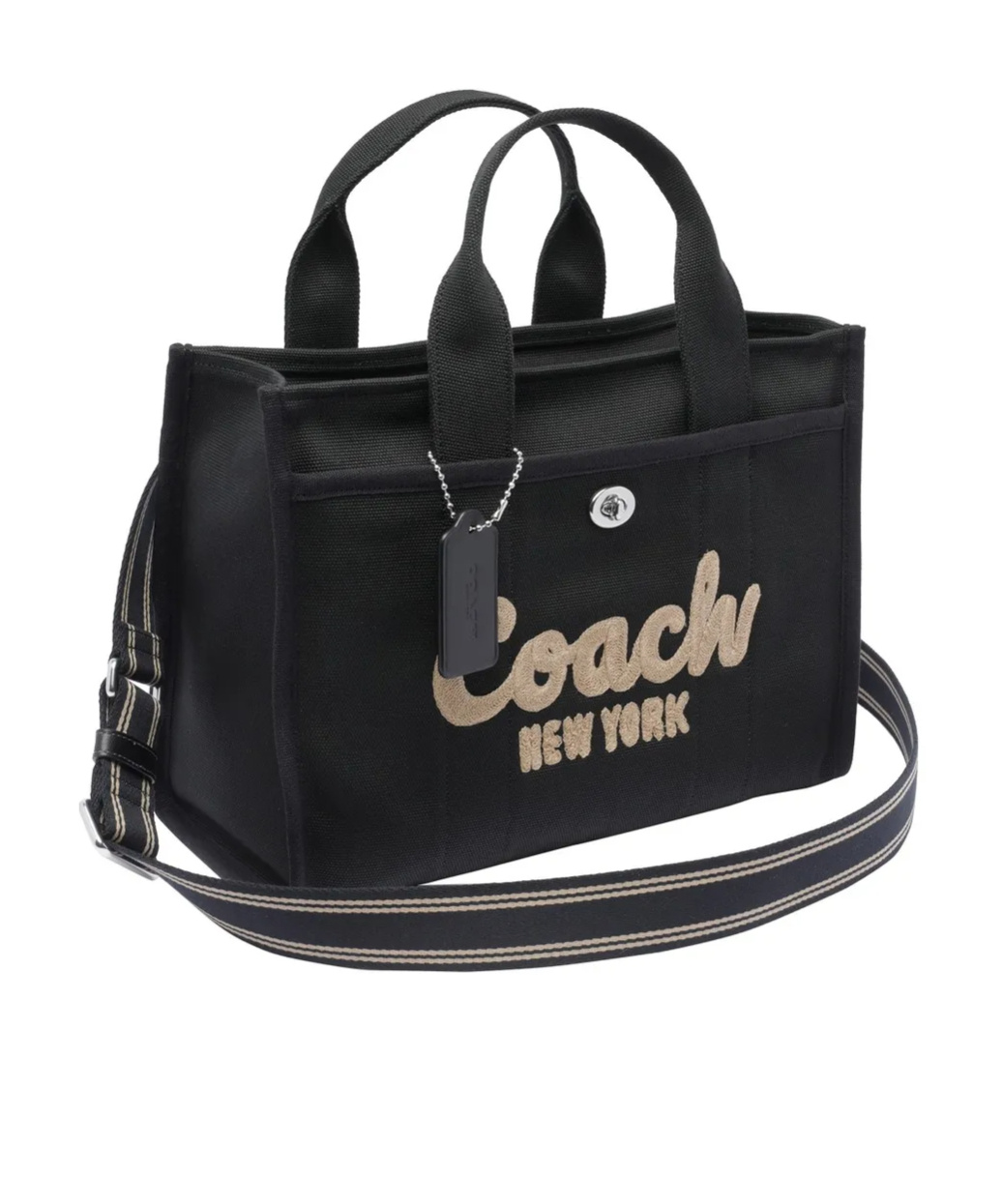 Shop Coach Double Handle Shoulder Bag In Black
