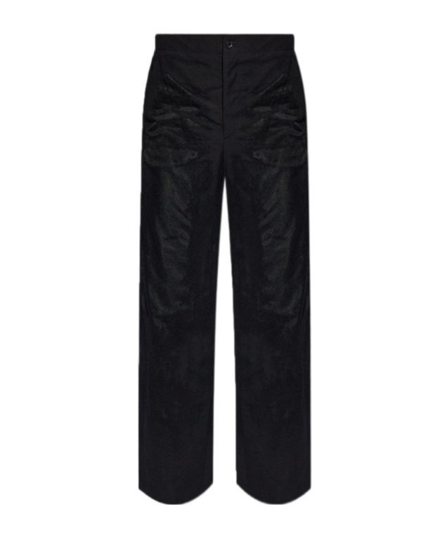 Diesel Button Open And Close Casual Pants In Black