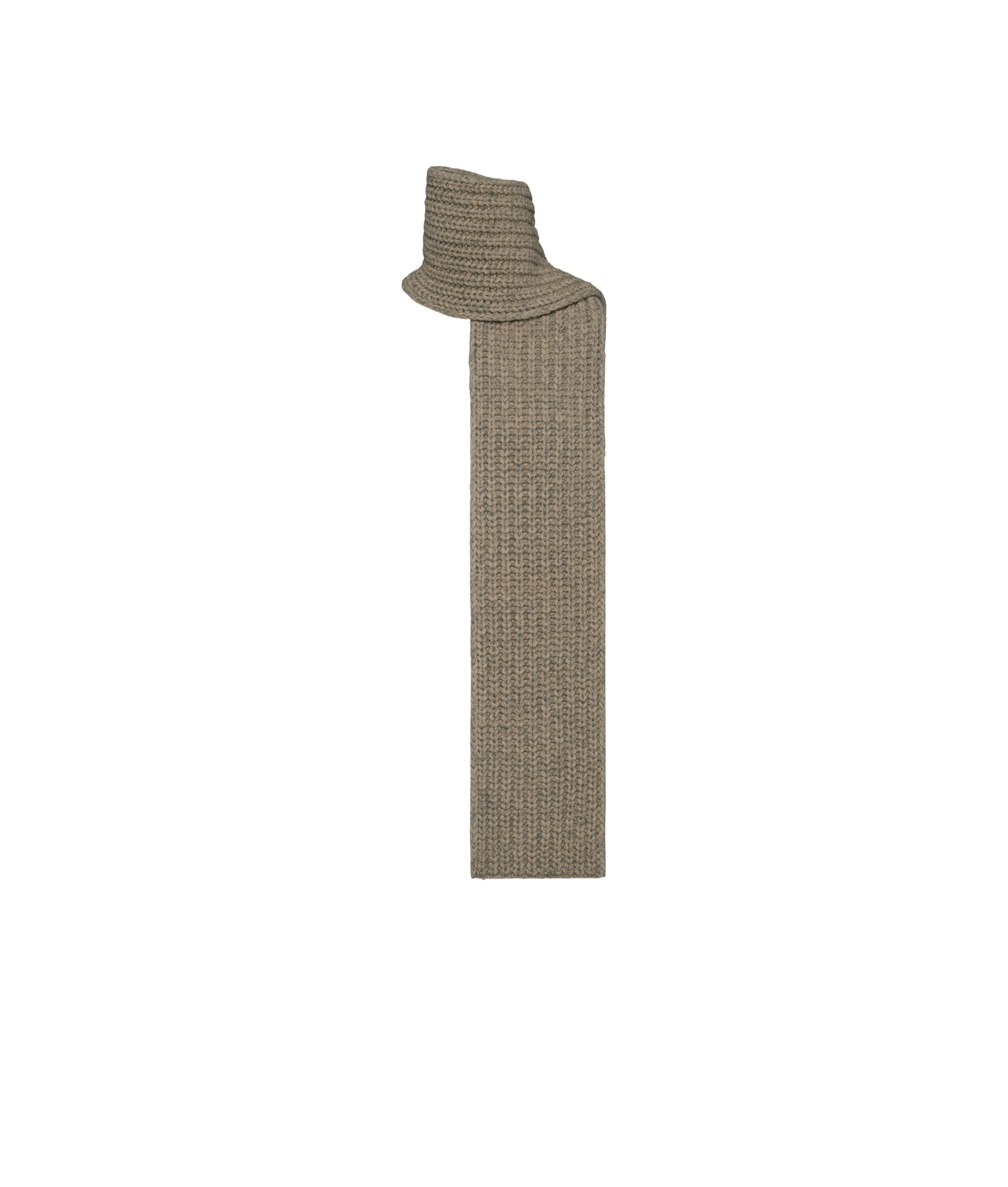 Maison Margiela Knitted Long Scarf In Gray