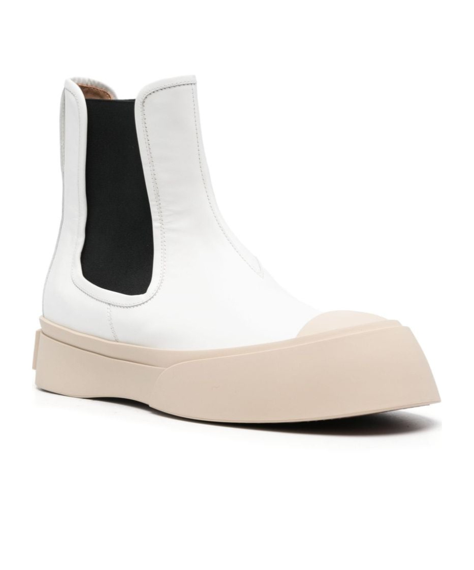 Marni Man Ankle Boots White Size 7 Leather In White
