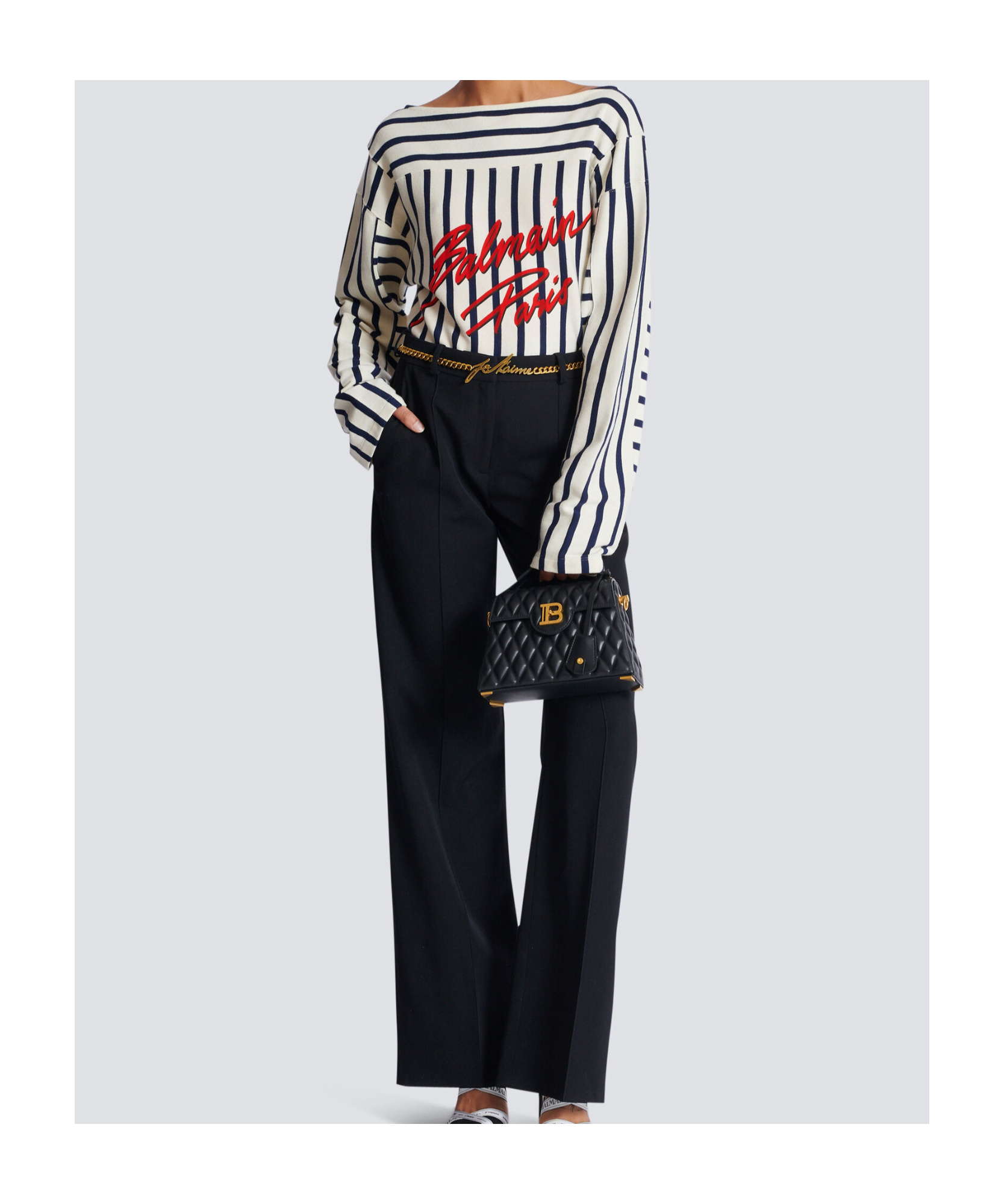 Shop Balmain B-buzz Dynasty Bag In Quilted Calfskin In Black