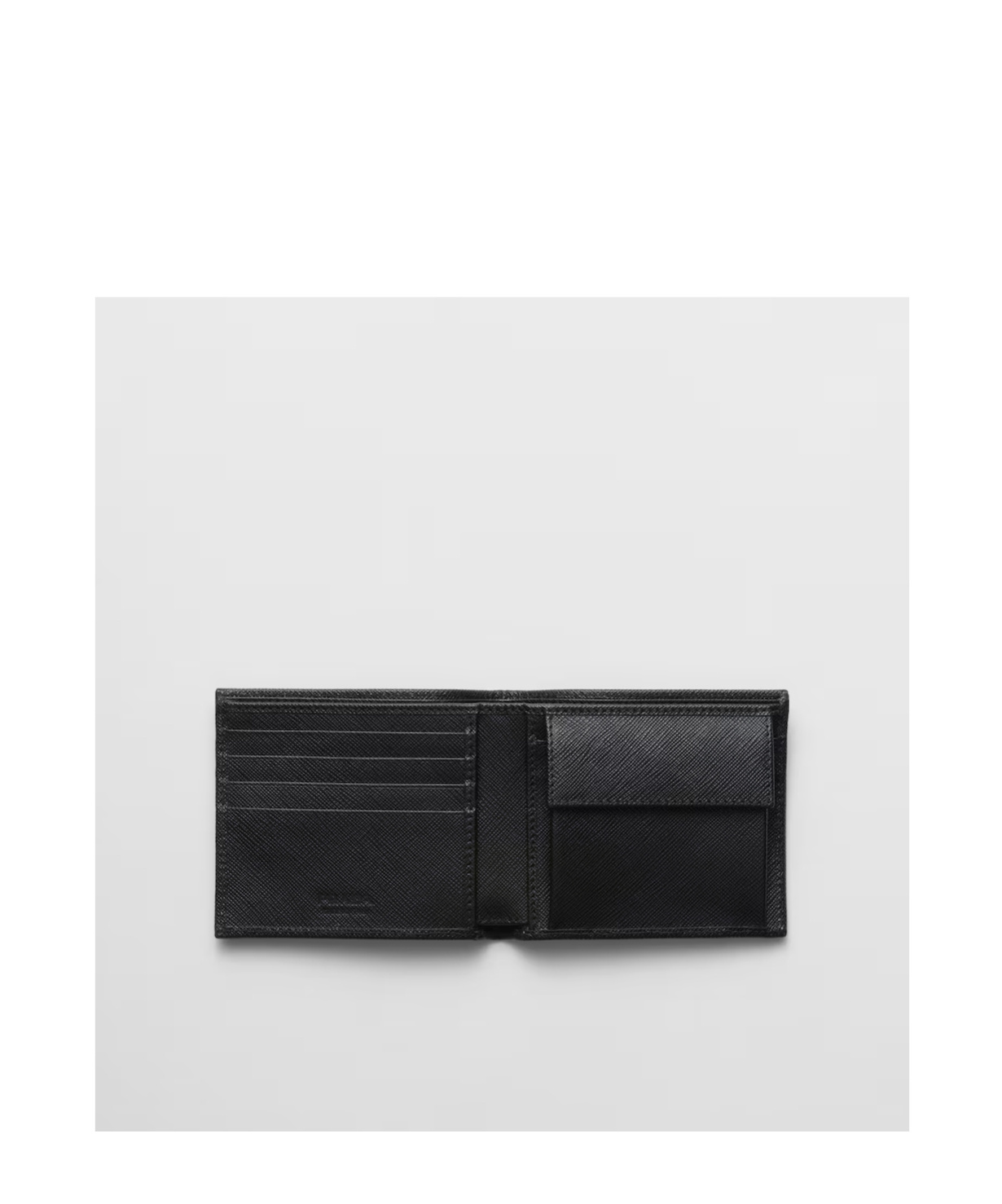 Prada Logo-plaque Bi-fold Wallet In Black