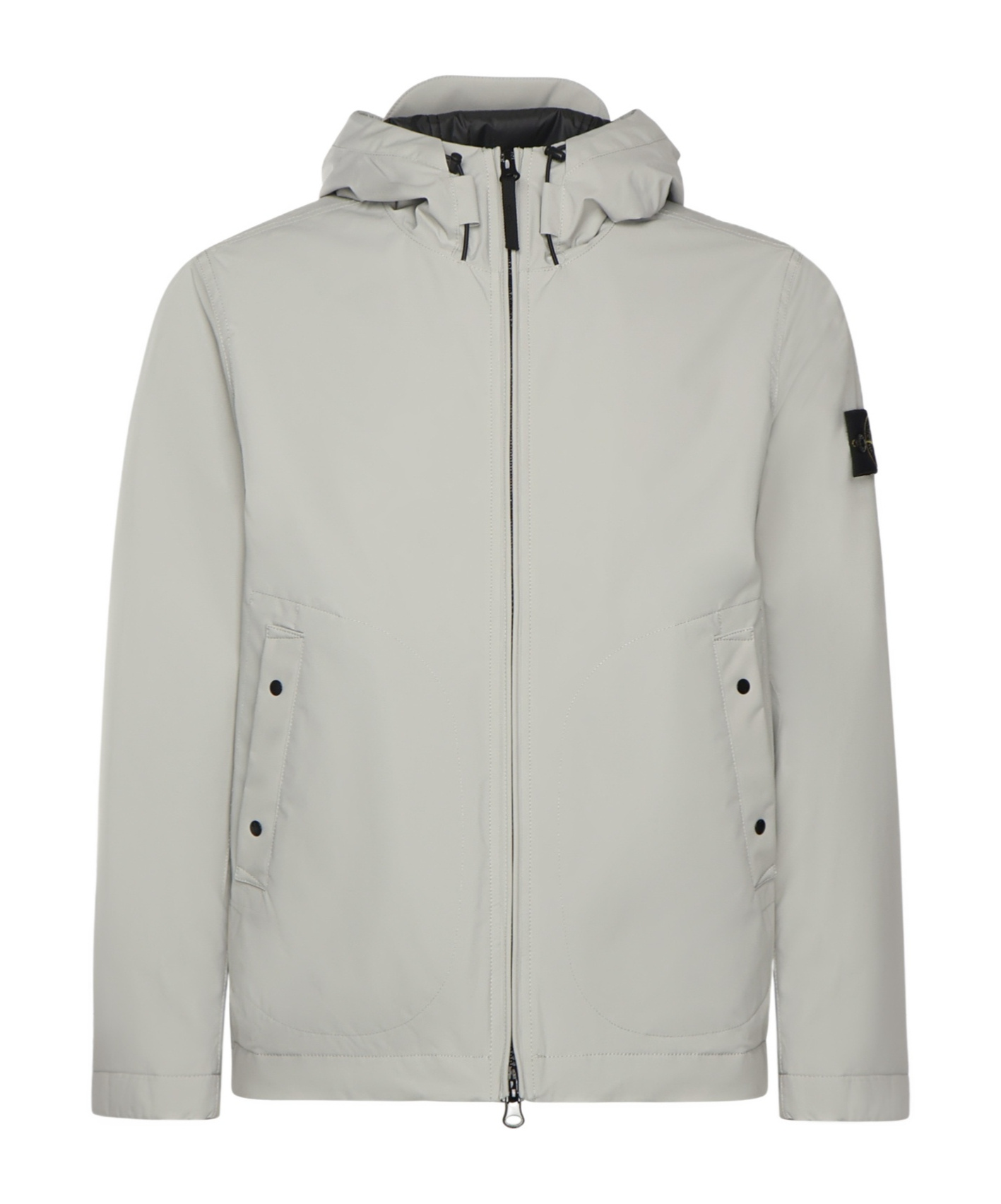 Stone Island Hooded Zip-fastening Jacket In Gray