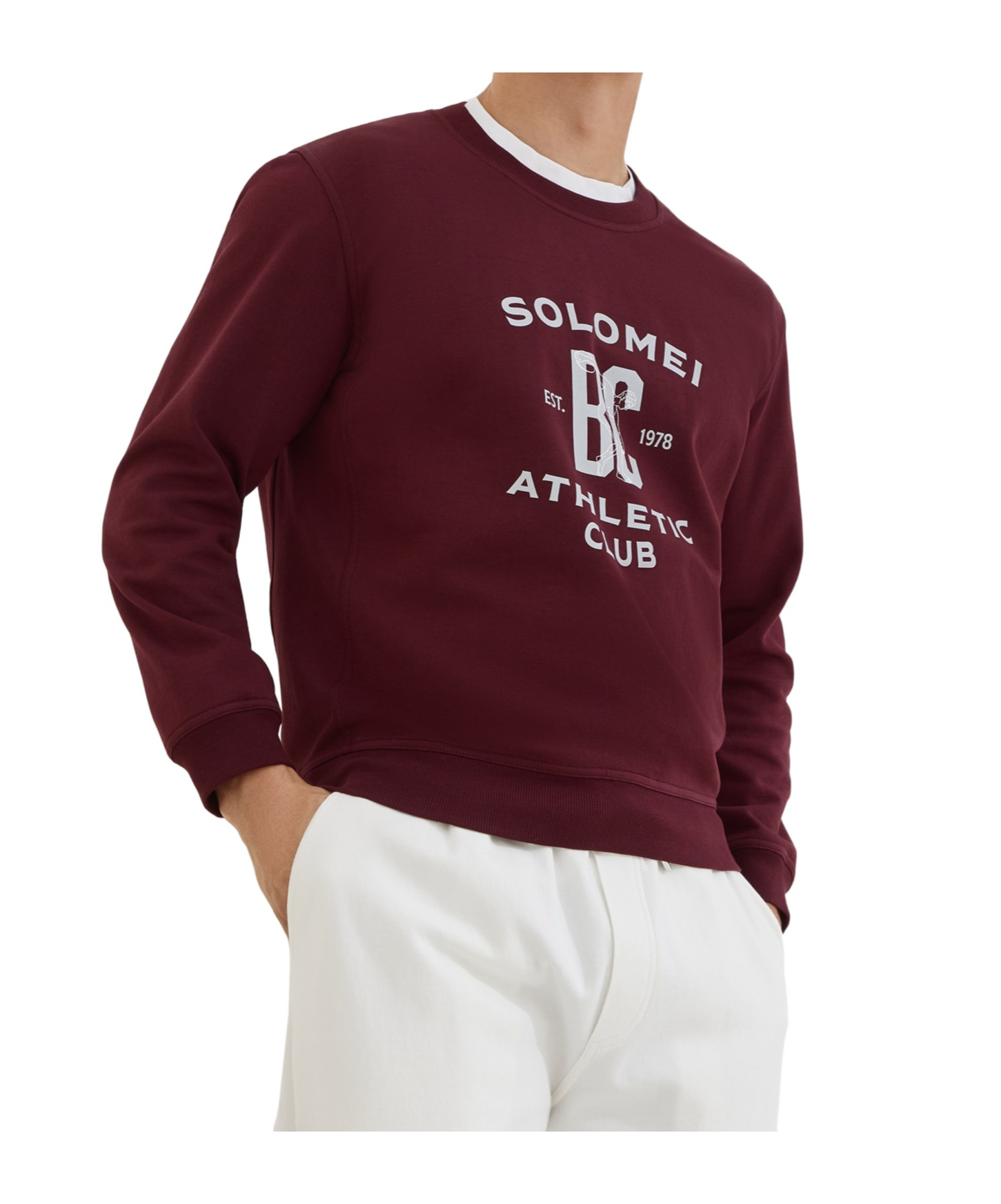 Brunello Cucinelli Maroon Techno Cotton Sweatshirt In Burgundy