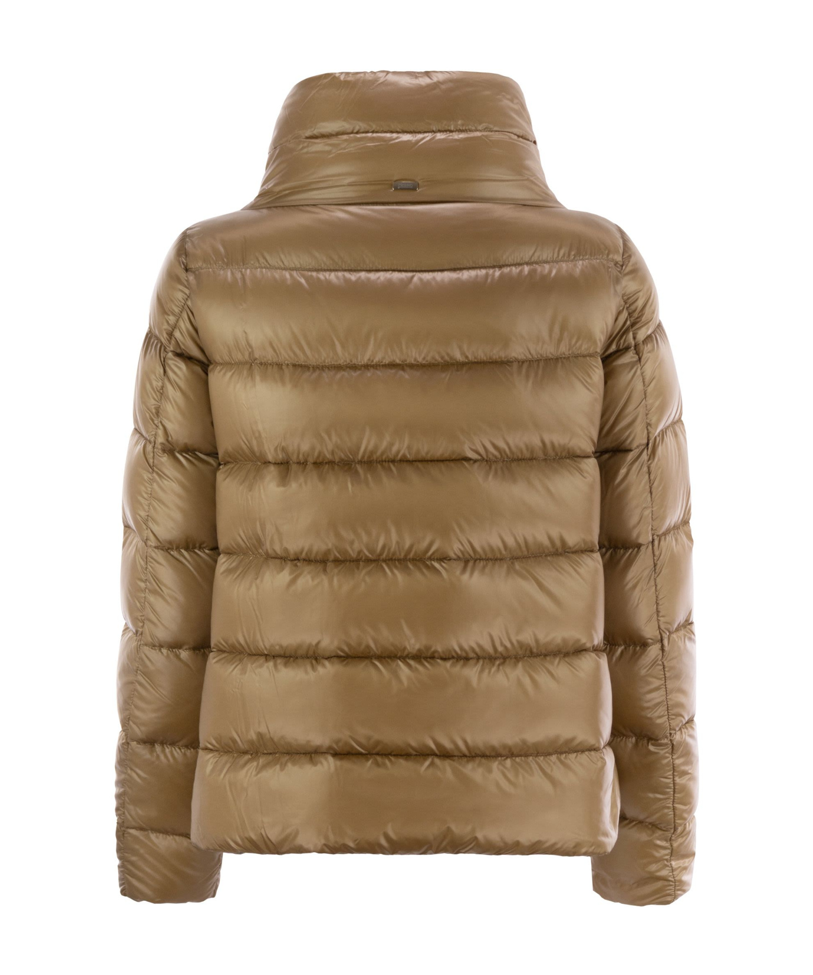Herno Down Jacket With Ring Collar In Brown