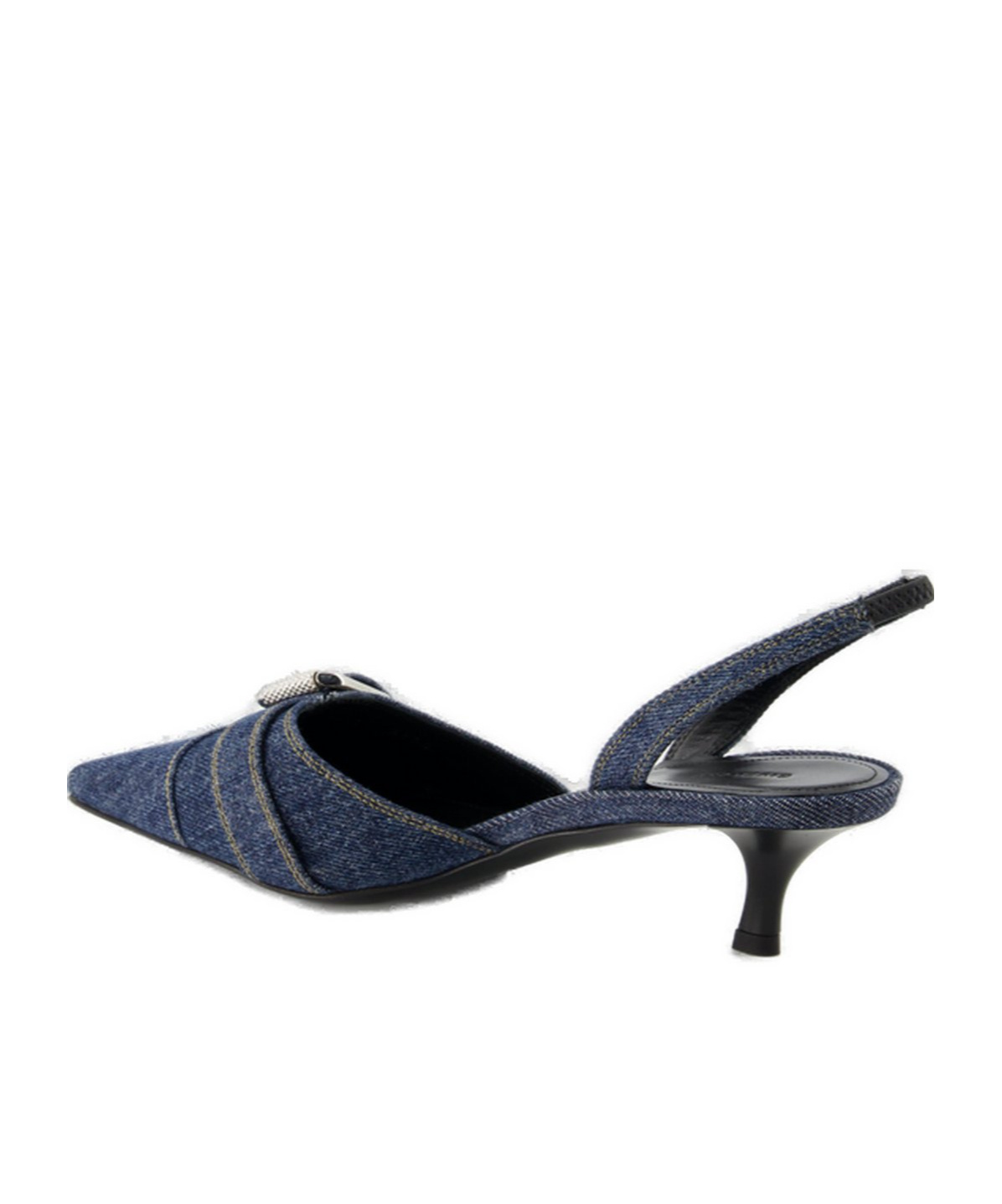 Givenchy Voyou Denim Buckle Slingback Pumps In Black