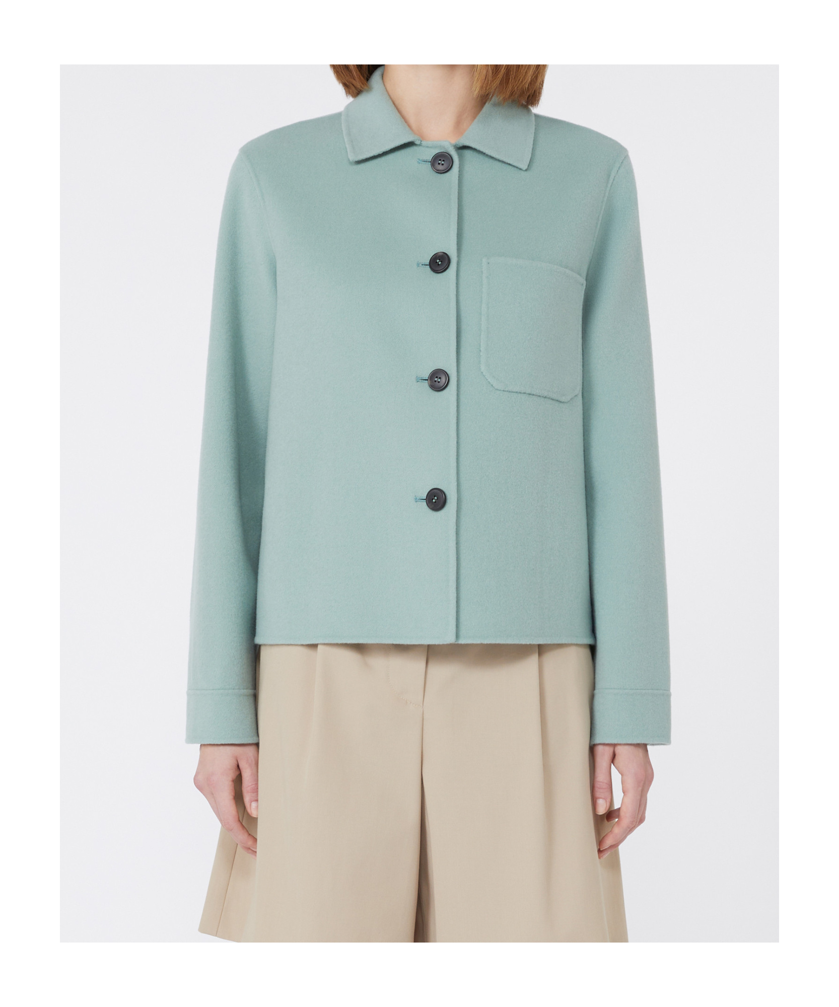 Max Mara Wool Shacket In Blue