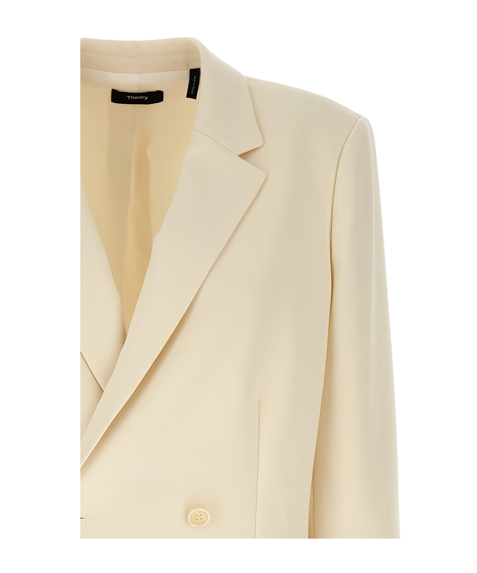 Theory Blazer Double-breasted Notched Lapels In Nude