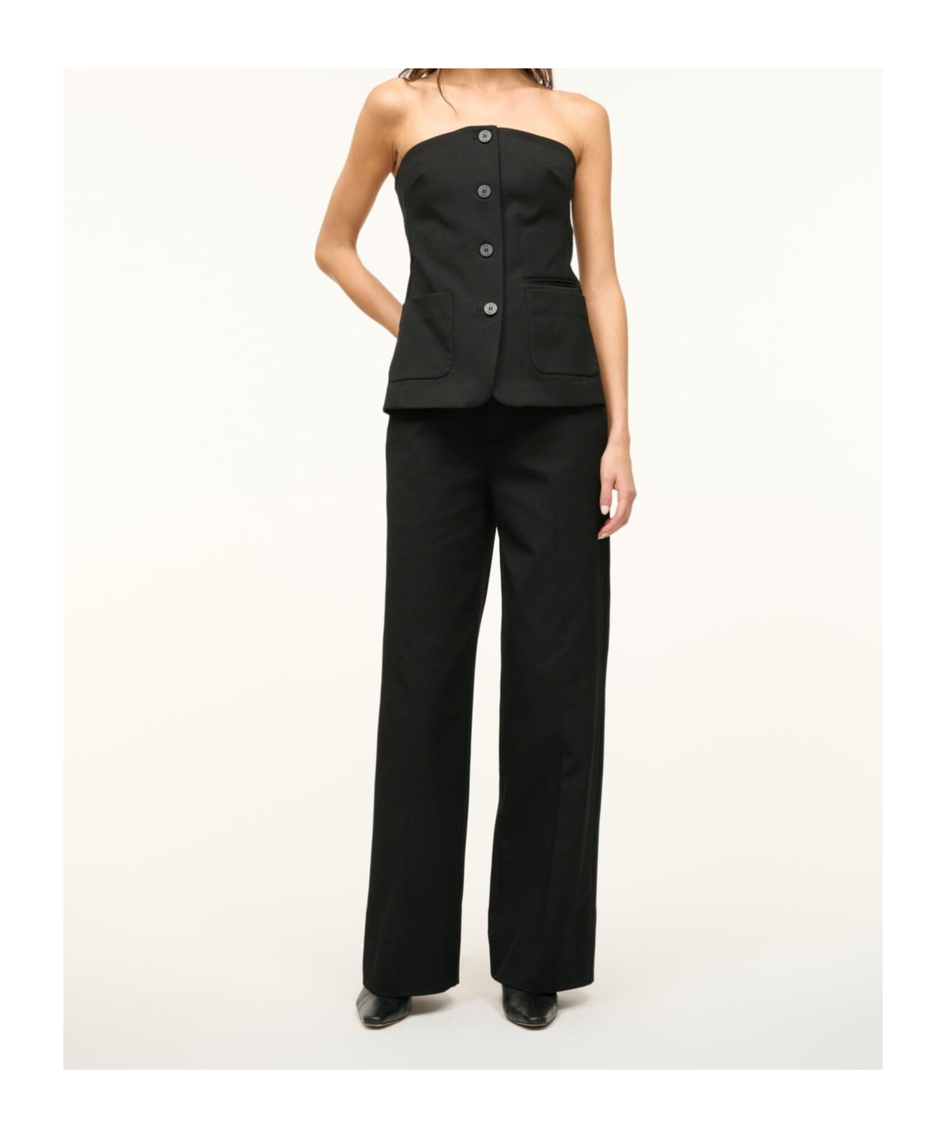 Shop Staud Strapless Brigade Top In Black