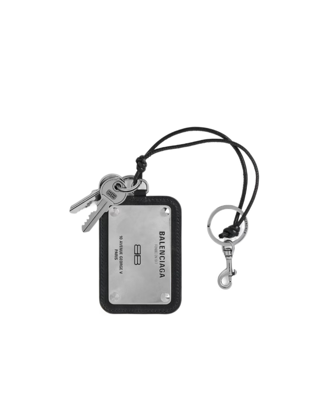 Balenciaga Men's Charm/keychain Lola In Black/silver In Multi